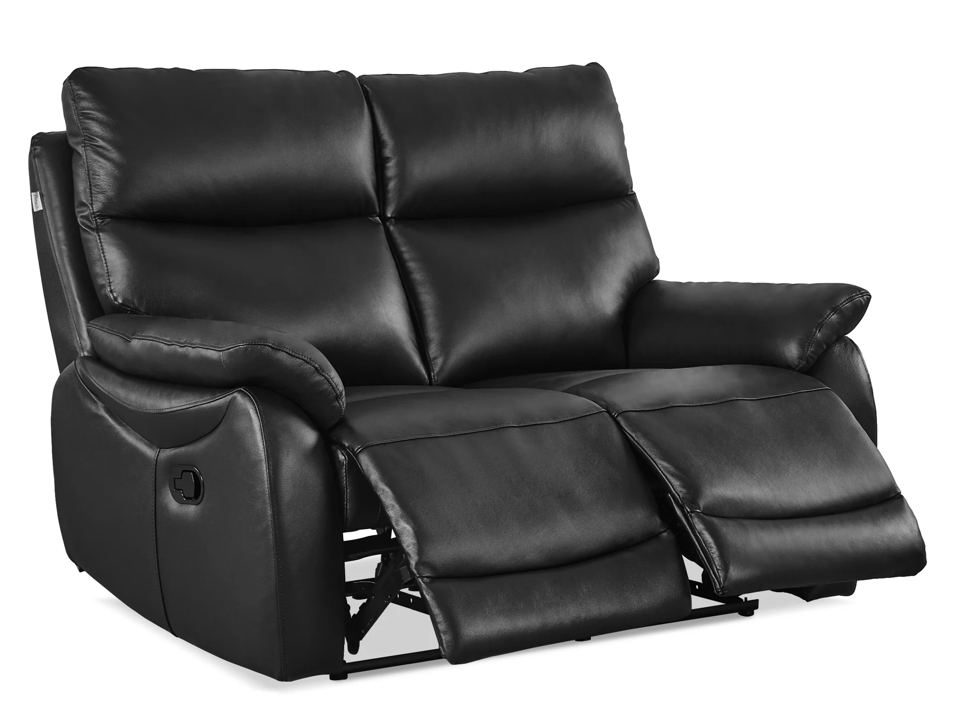 Foxton Full Leather 2 Seater Recliner Sofa - Black - Image 3