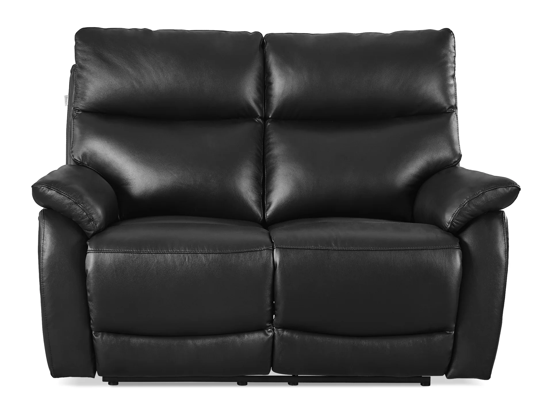 Foxton Full Leather 2 Seater Recliner Sofa - Black - Image 4