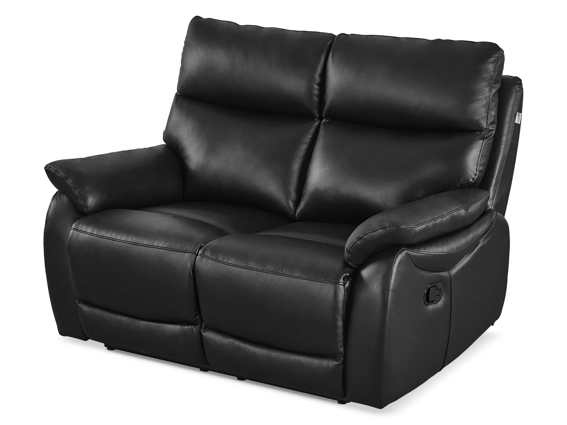 Foxton Full Leather 2 Seater Recliner Sofa - Black - Image 5