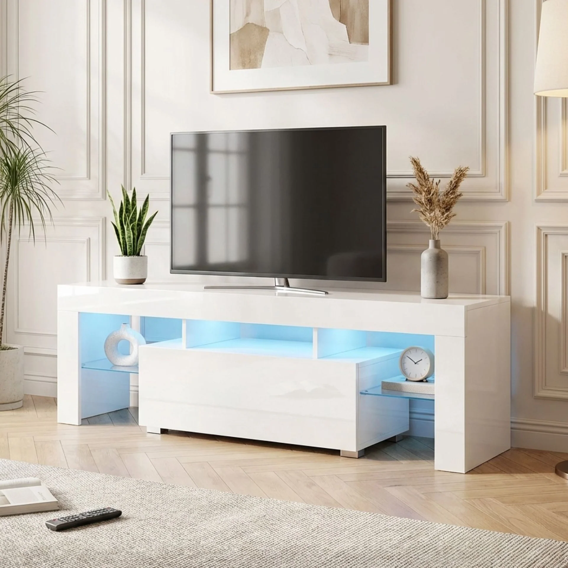 Frannie 1.3m LED Entertainment Unit - White