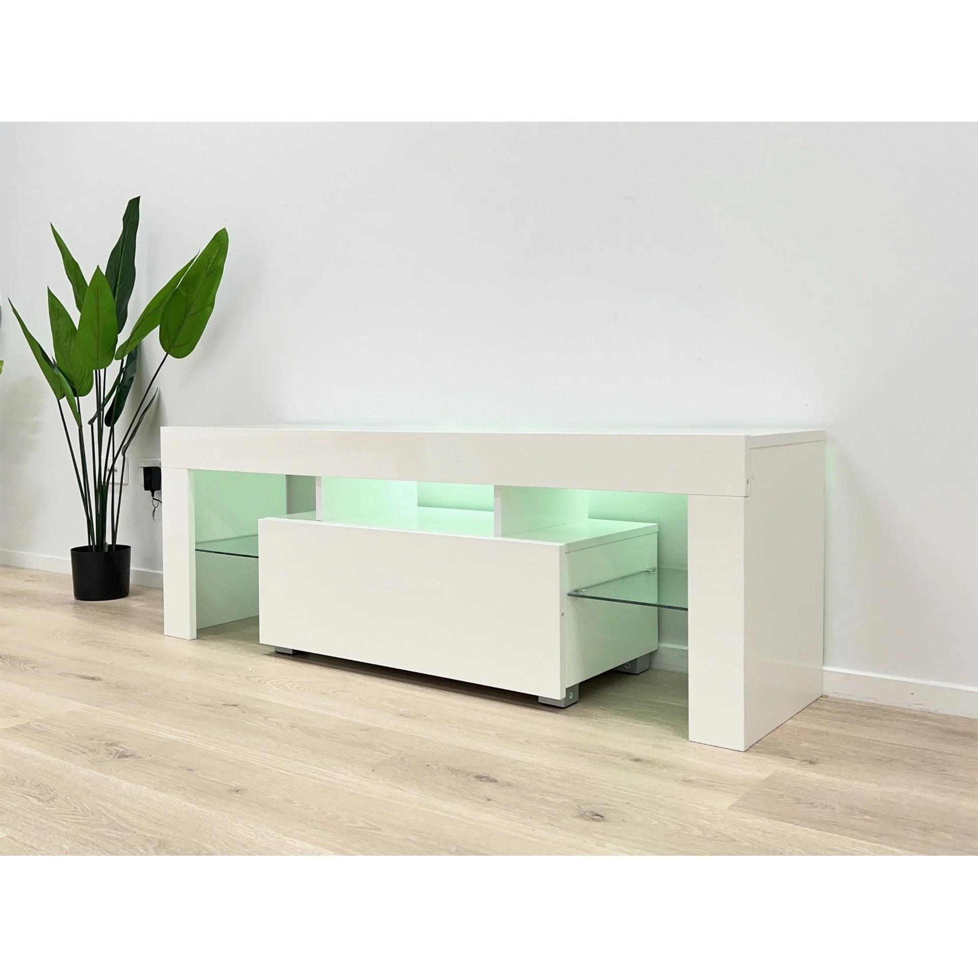 Frannie 1.3m LED Entertainment Unit - White - Image 11
