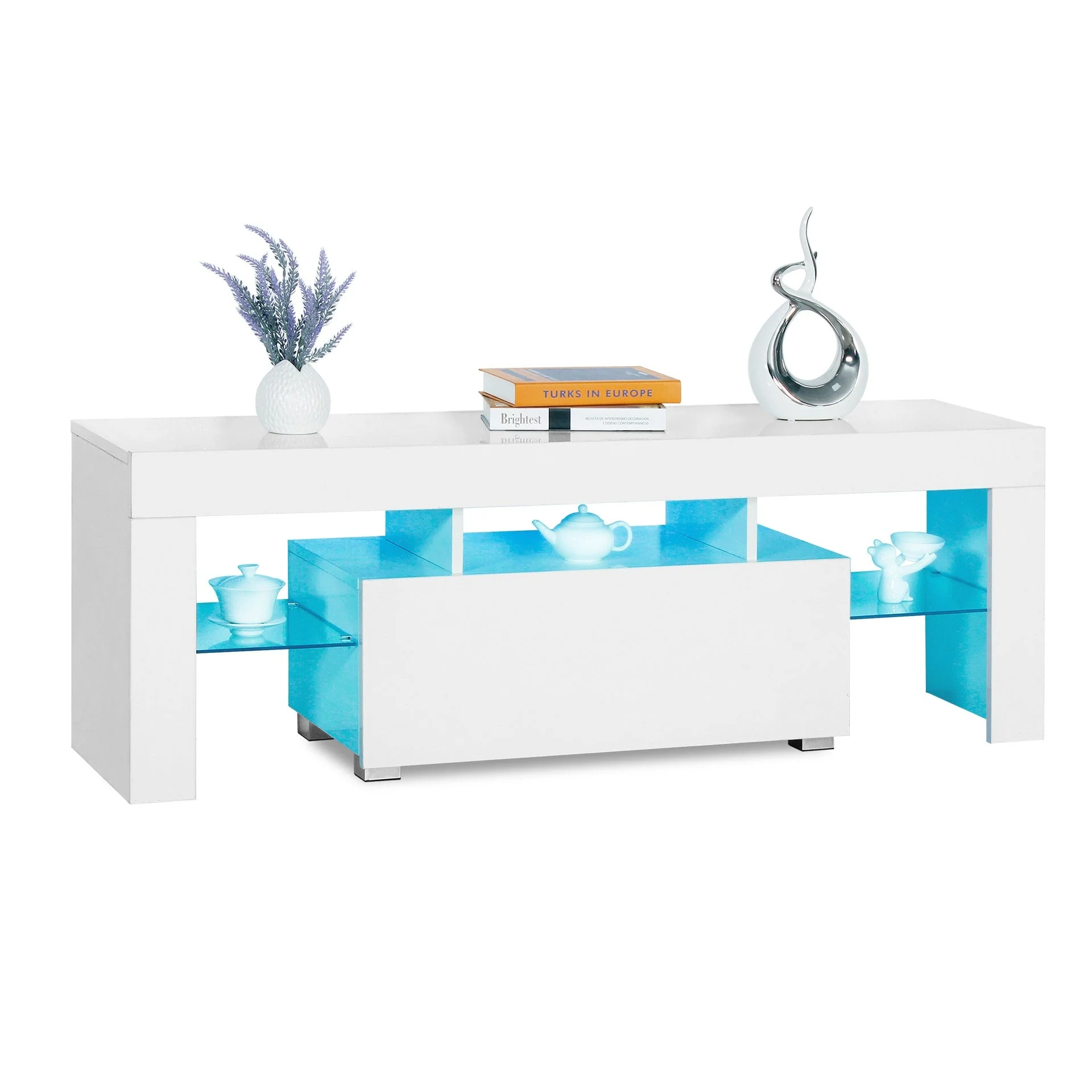Frannie 1.3m LED Entertainment Unit - White - Image 13