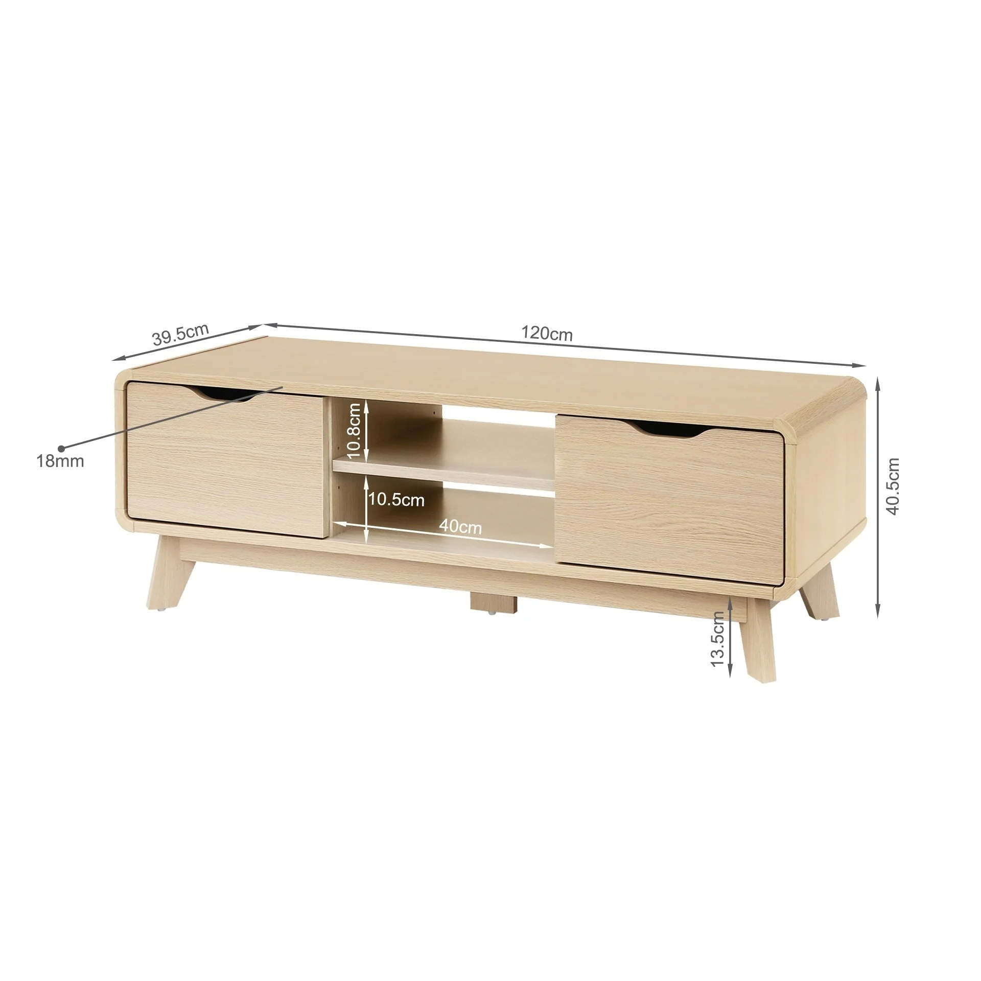 Fredy 1.2m Entertainment Unit - Oak - Image 15