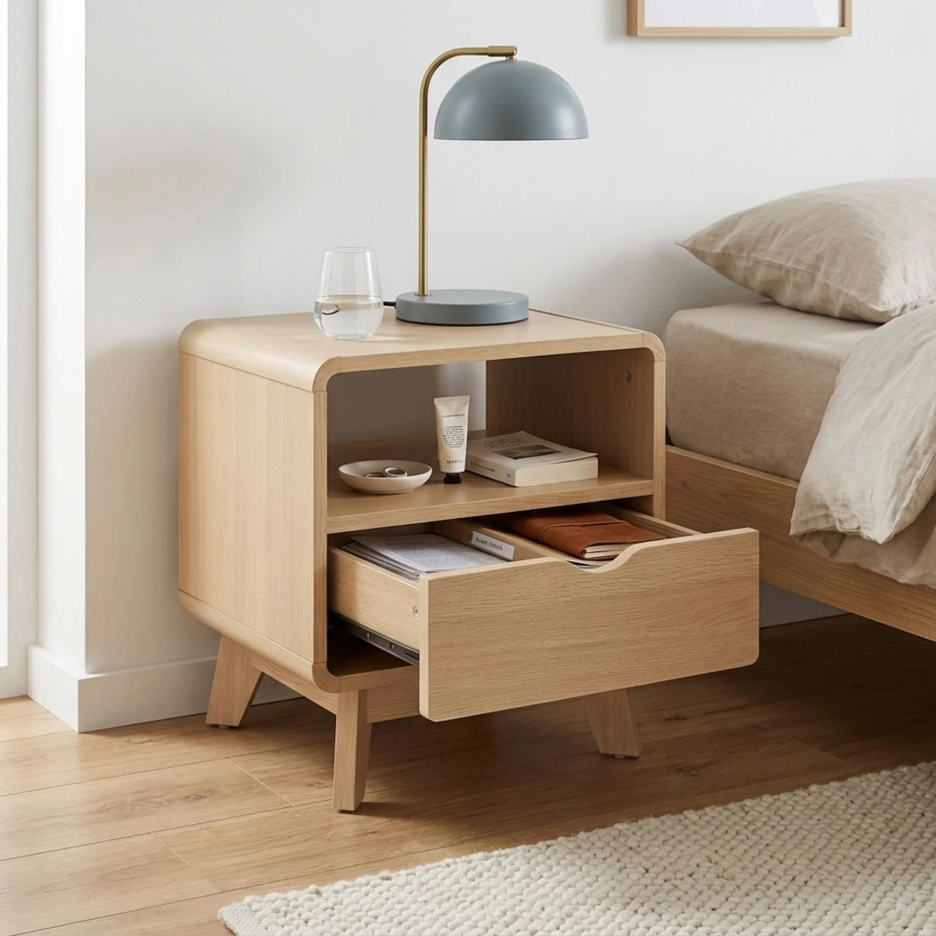 Fredy Bedside Table - Natural Oak - Image 2