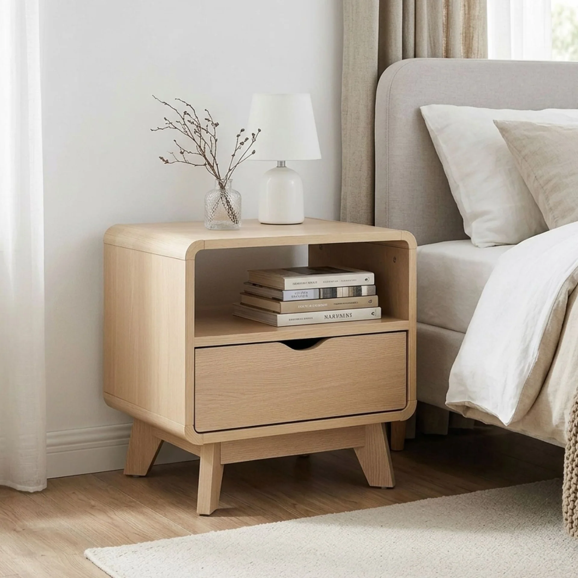 Fredy Bedside Table - Natural Oak - Image 4