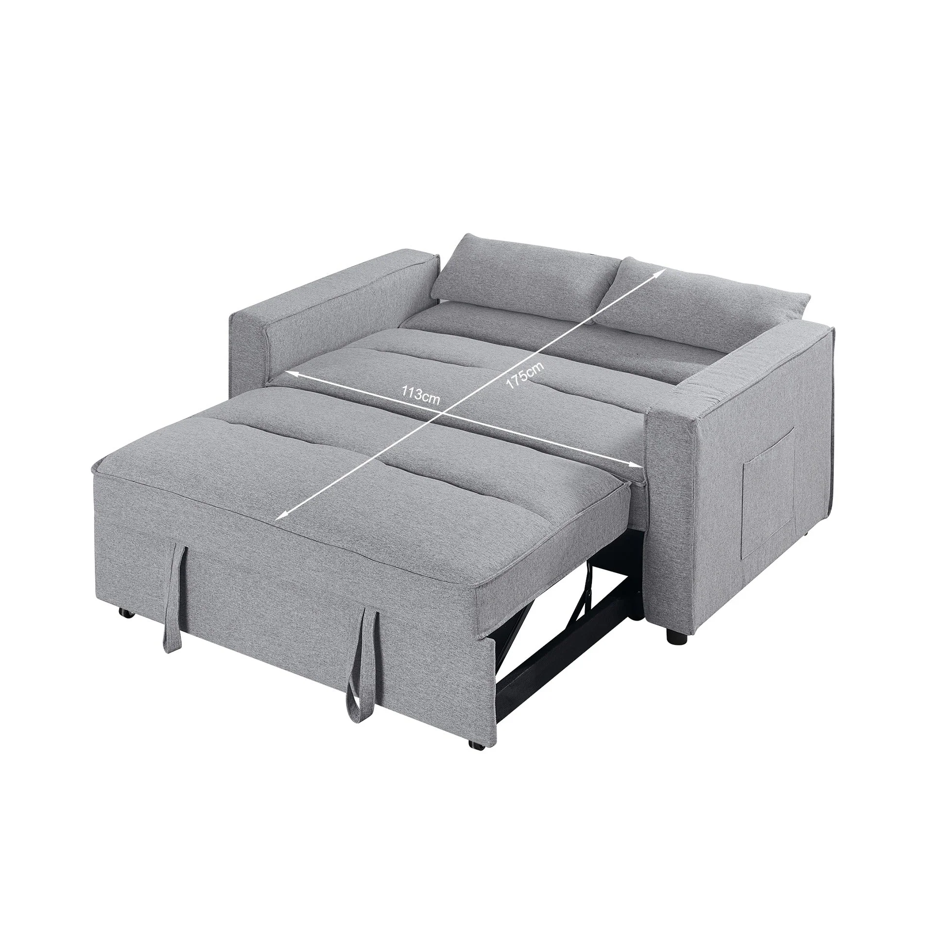 Freyja 2 Seater Sofa Bed - Grey - Image 19