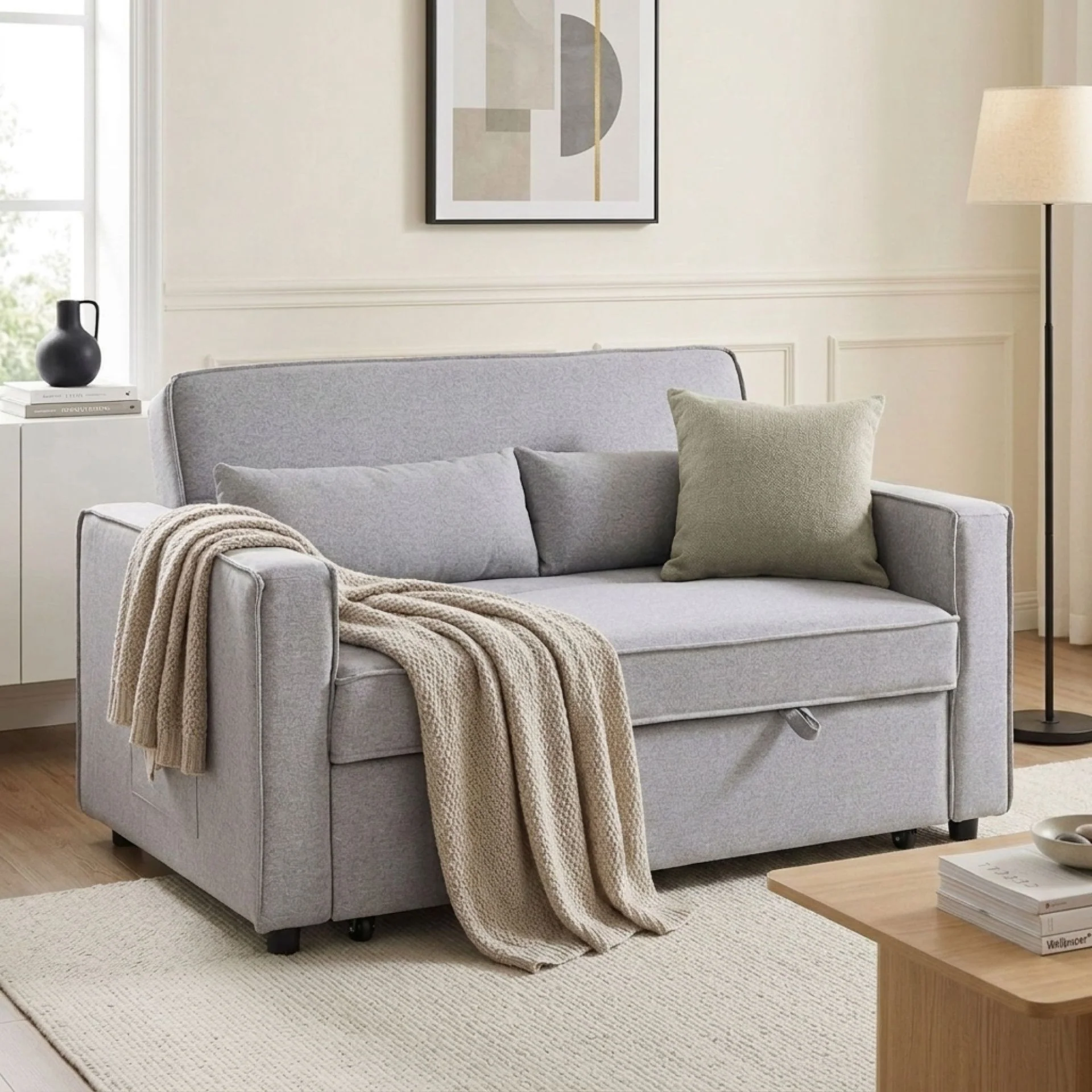 Freyja 2 Seater Sofa Bed - Grey - Image 3