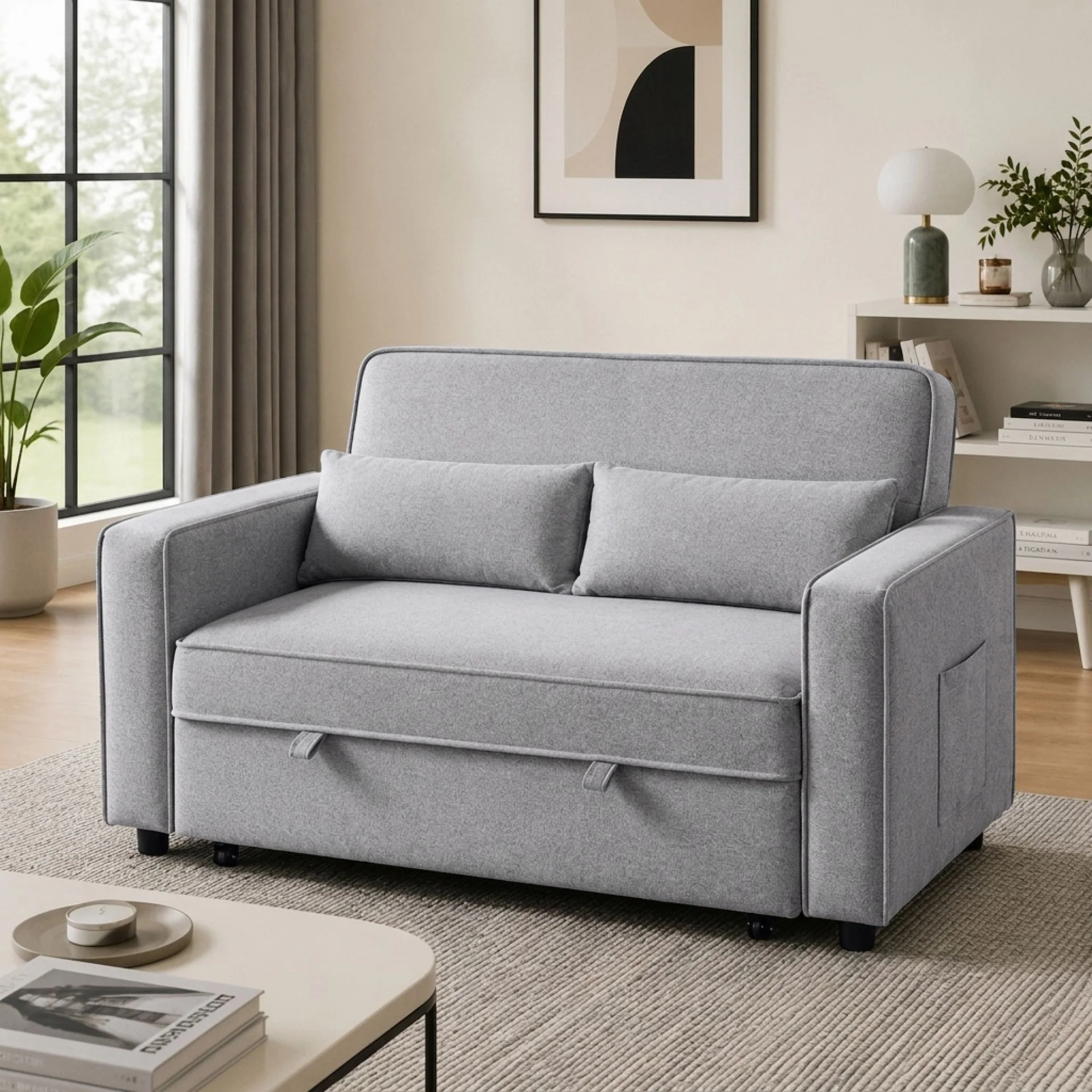 Freyja 2 Seater Sofa Bed - Grey - Image 4