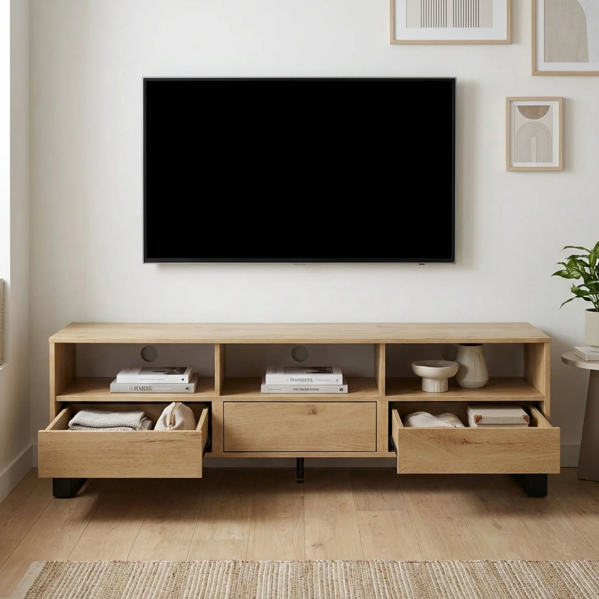 Frohna 1.6m Entertainment Unit - Oak - Image 2