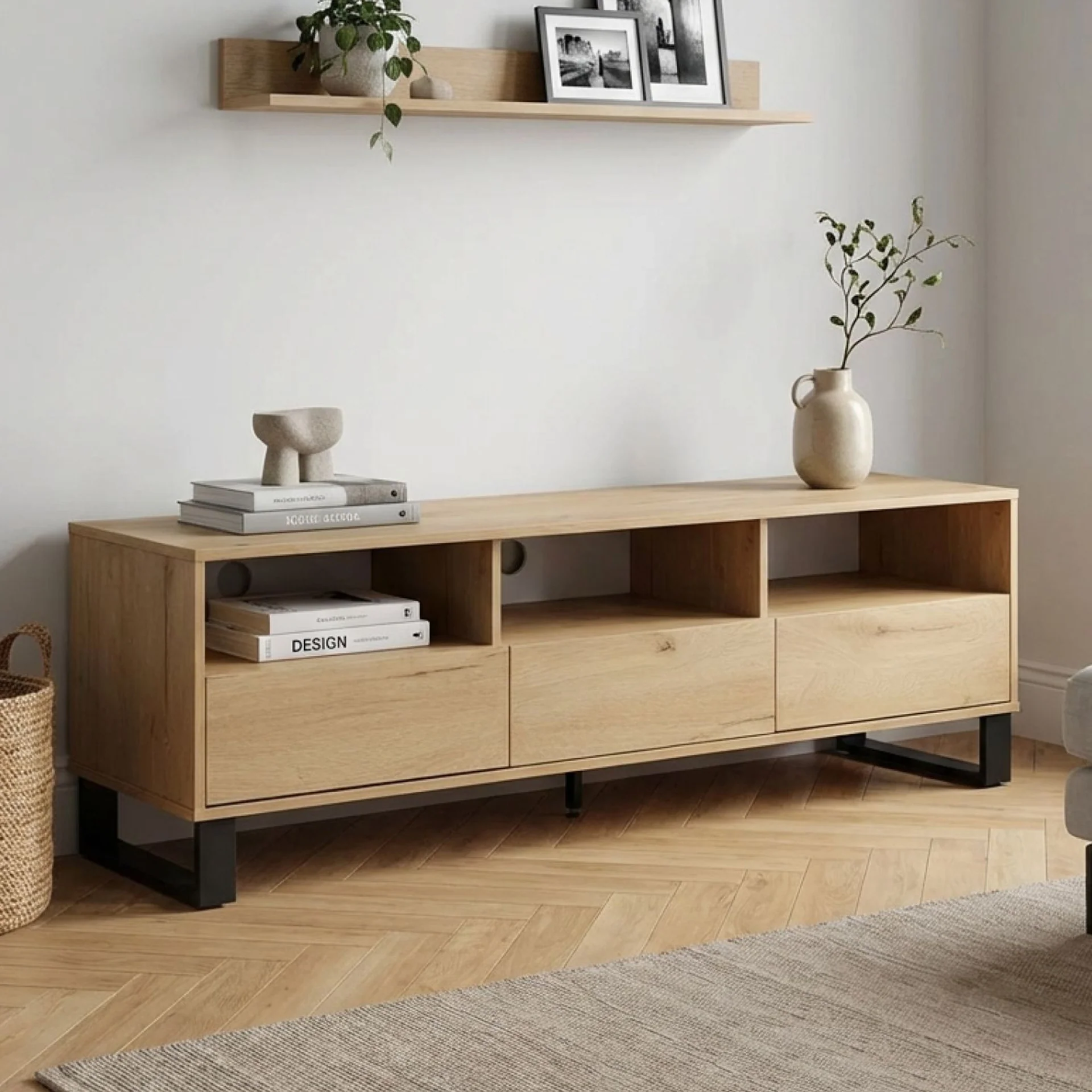Frohna 1.6m Entertainment Unit - Oak - Image 3