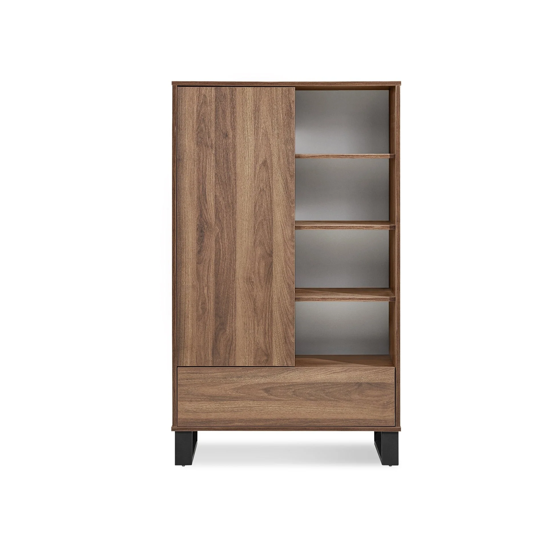Frohna Bookshelf Cabinet with Drawer - Walnut - Image 10