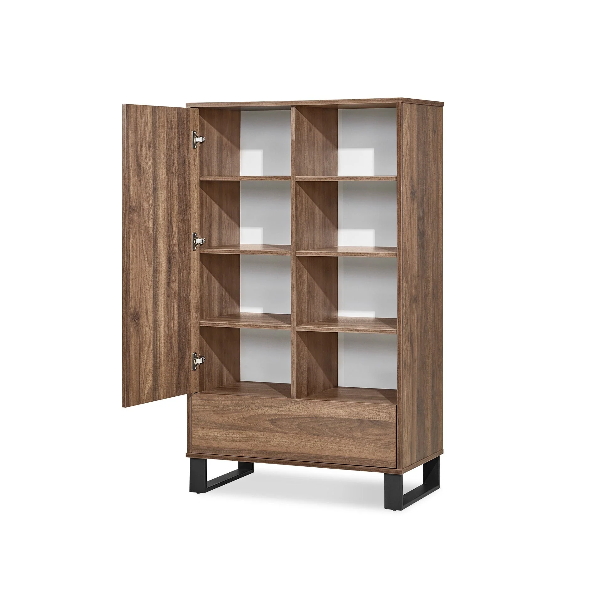 Frohna Bookshelf Cabinet with Drawer - Walnut - Image 12
