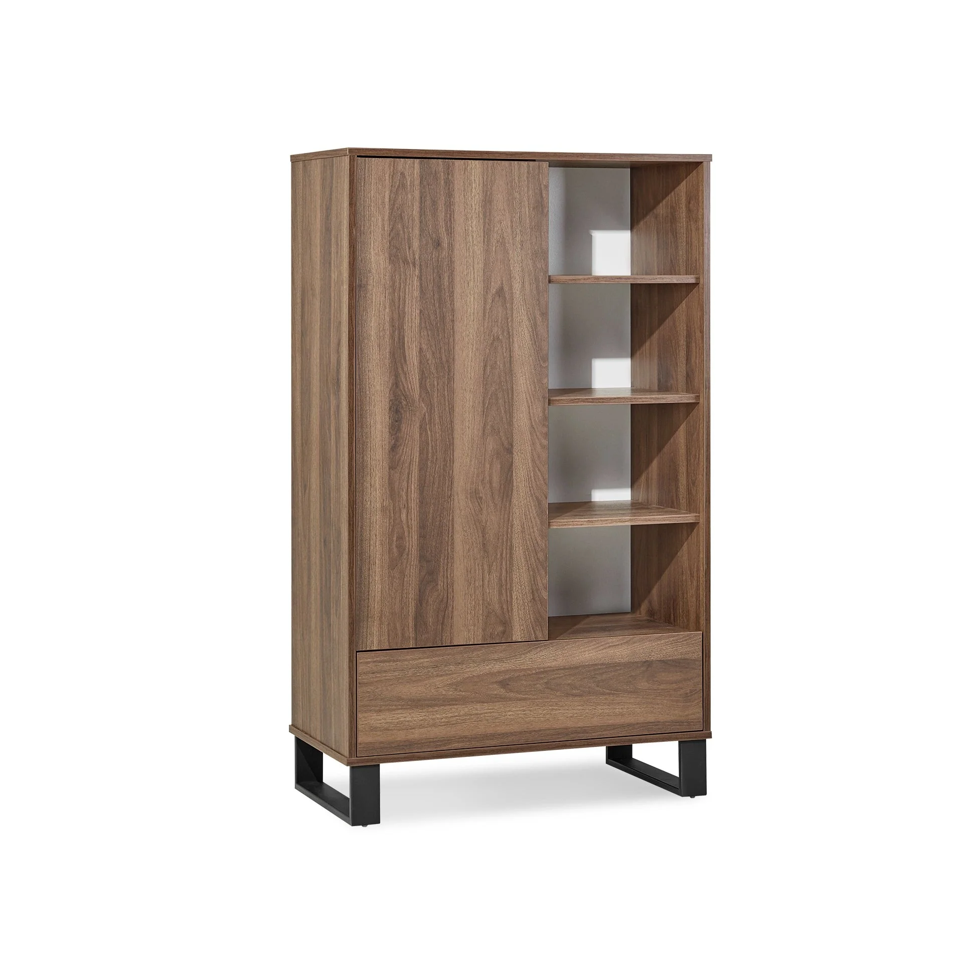 Frohna Bookshelf Cabinet with Drawer - Walnut - Image 9