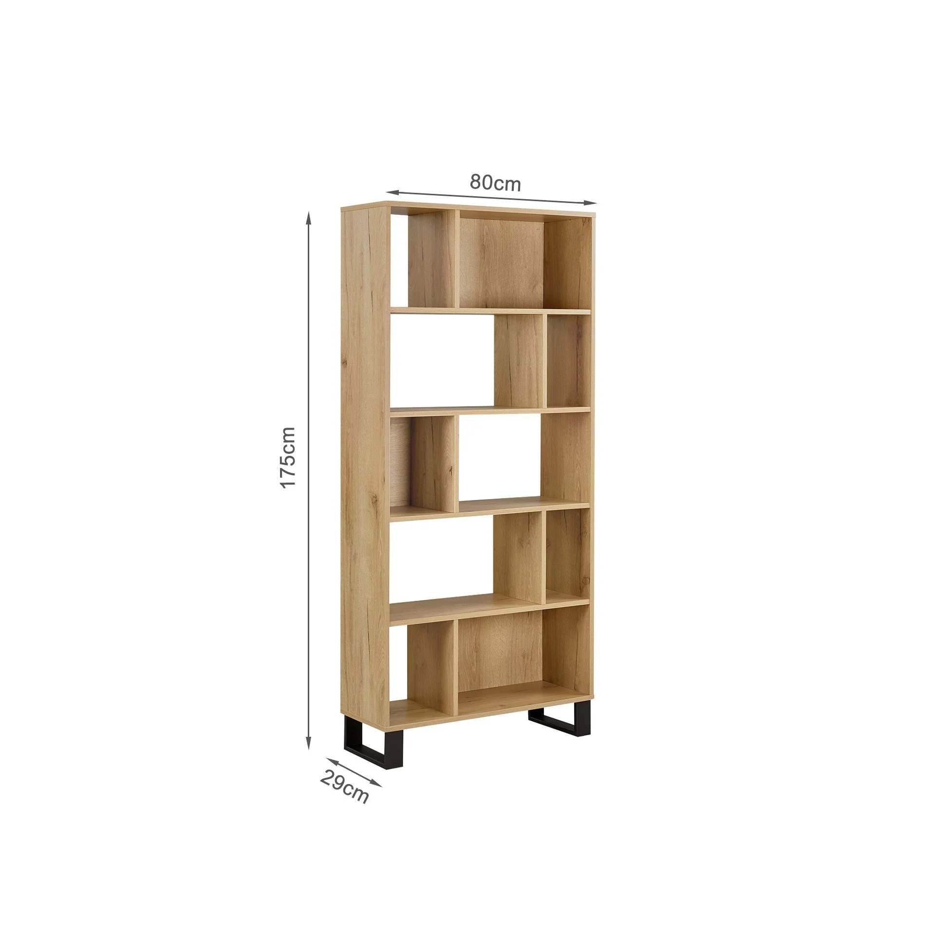 Frohna Bookshelf Display Shelf Bookcase Stand Rack - Oak - Image 11