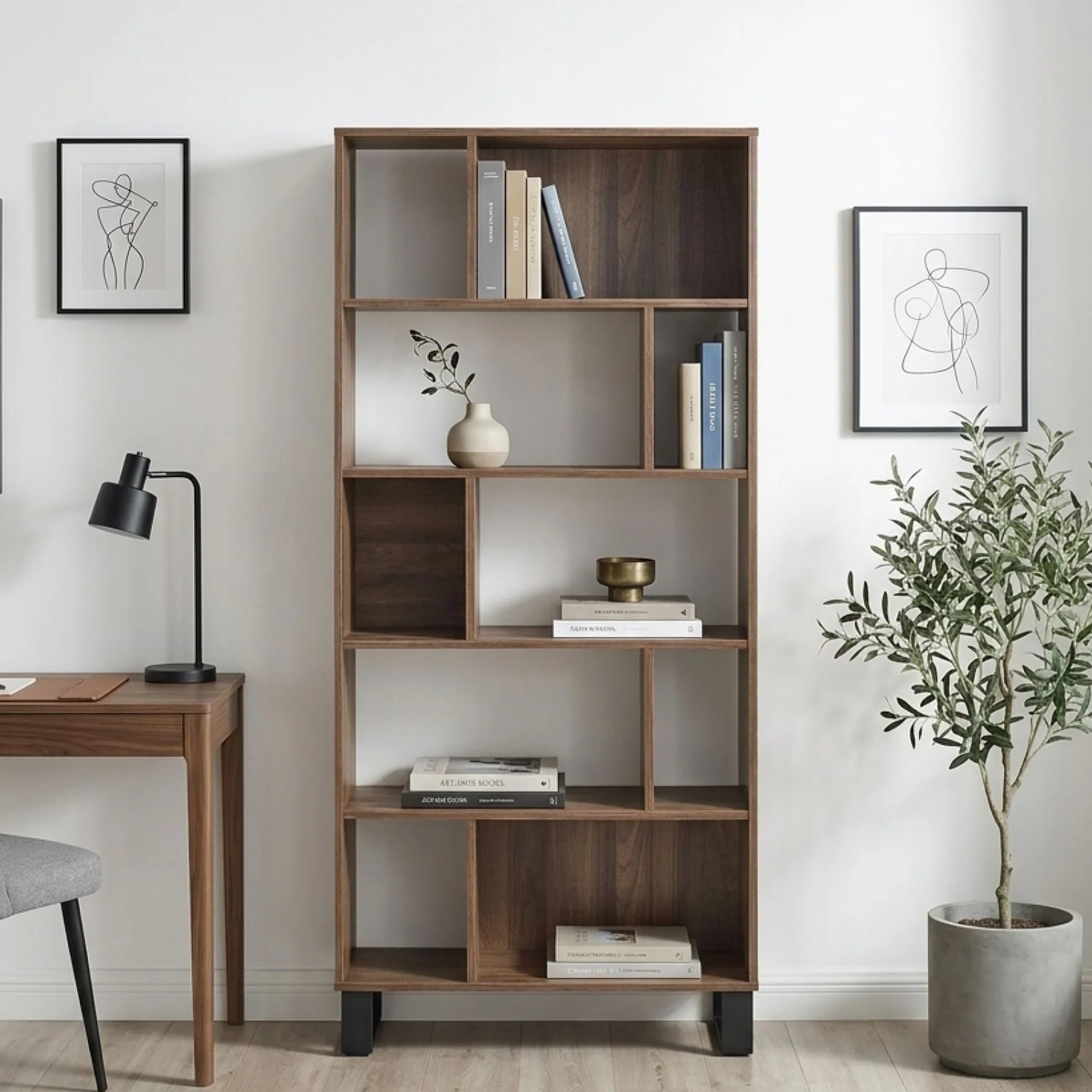 Frohna Bookshelf Display Shelf - Walnut - Image 5