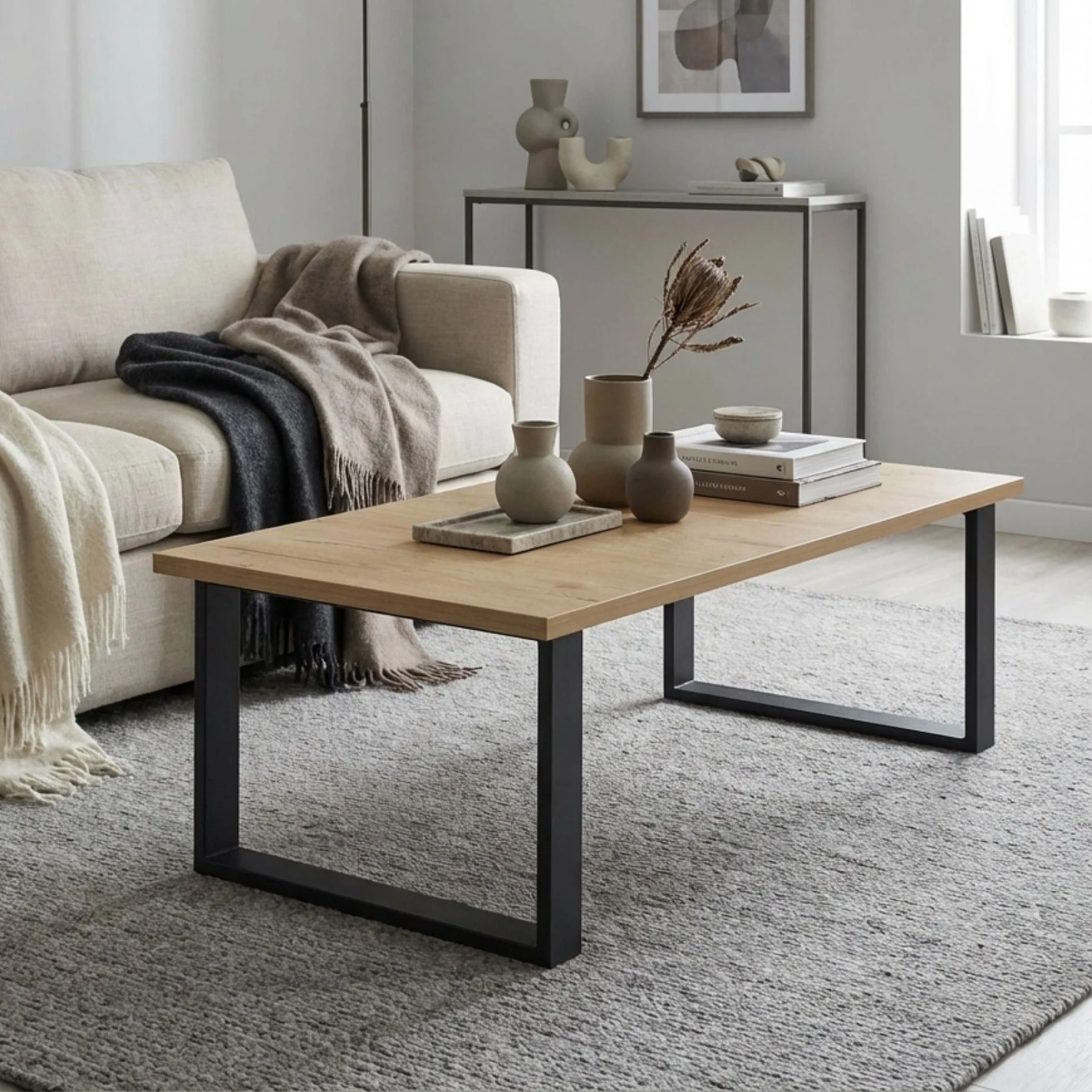 Frohna Rectangular Coffee Table - Oak - Image 5