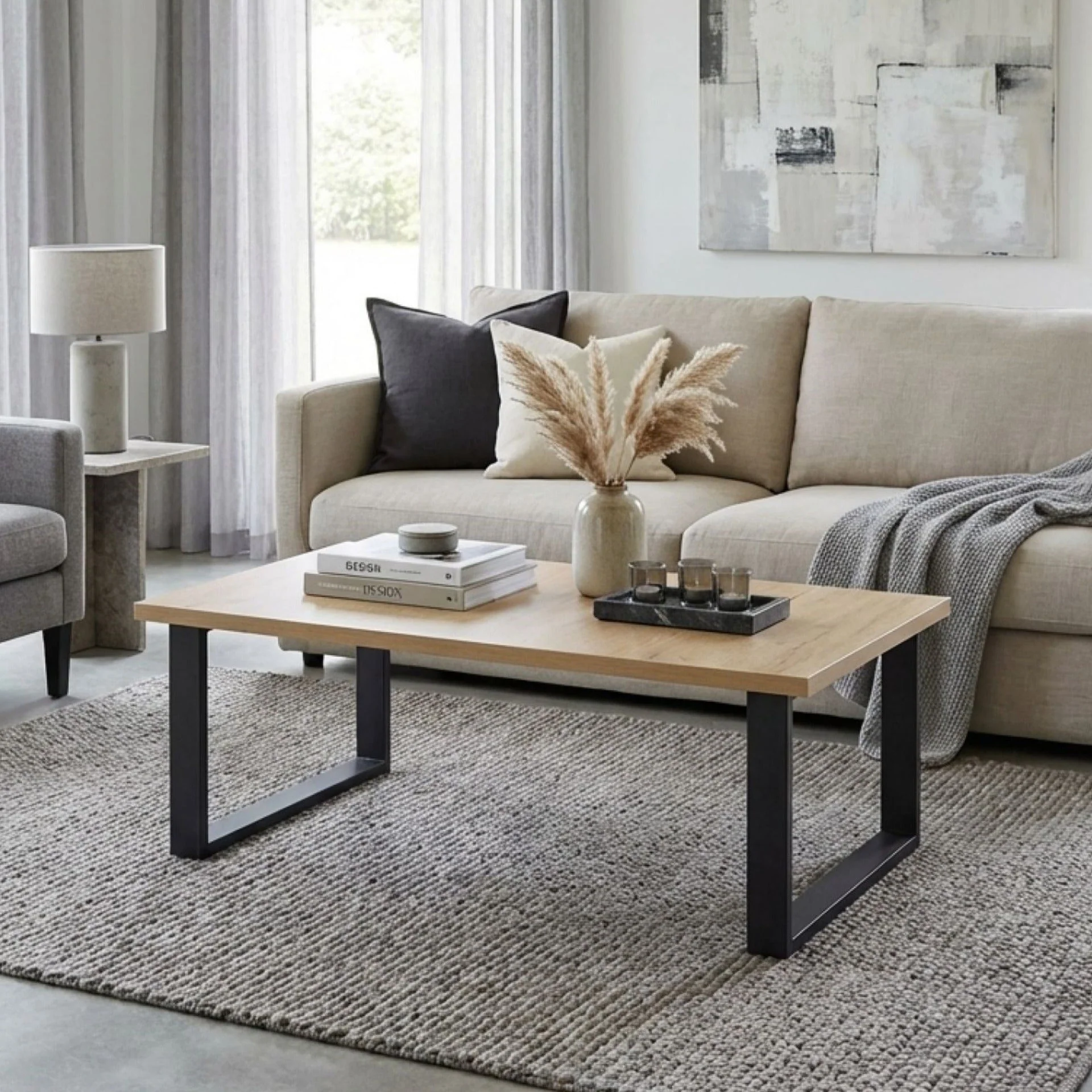 Frohna Rectangular Coffee Table - Oak - Image 8