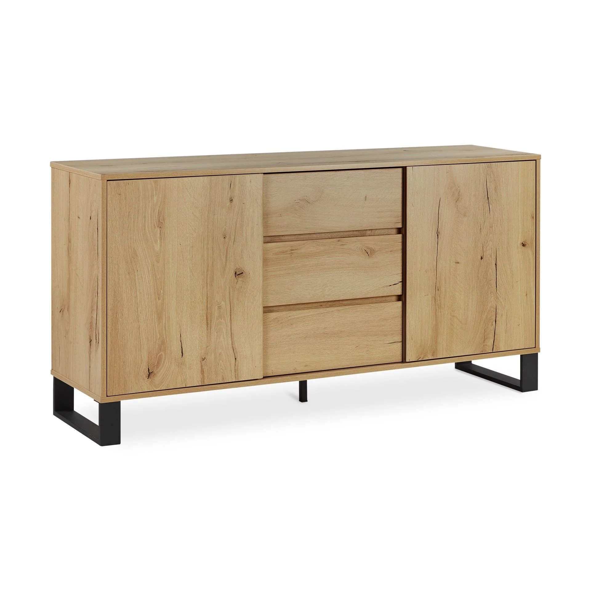 Frohna Sideboard Buffet Table with 3 Drawers - Oak - Image 9