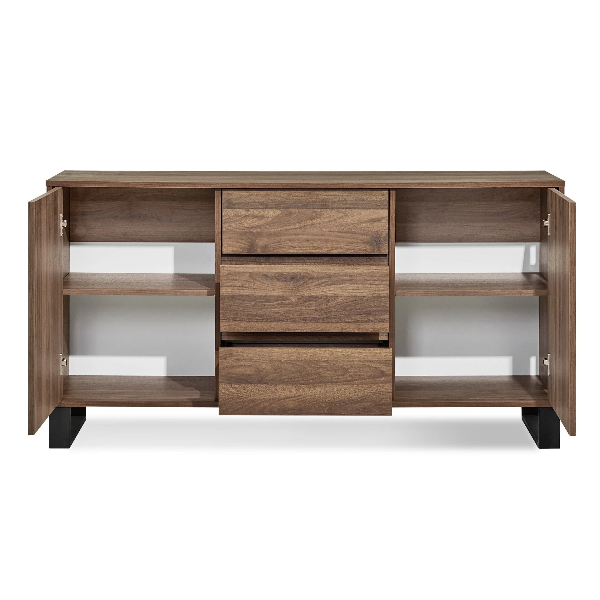 Frohna Sideboard Buffet Table with 3 Drawers - Walnut - Image 11