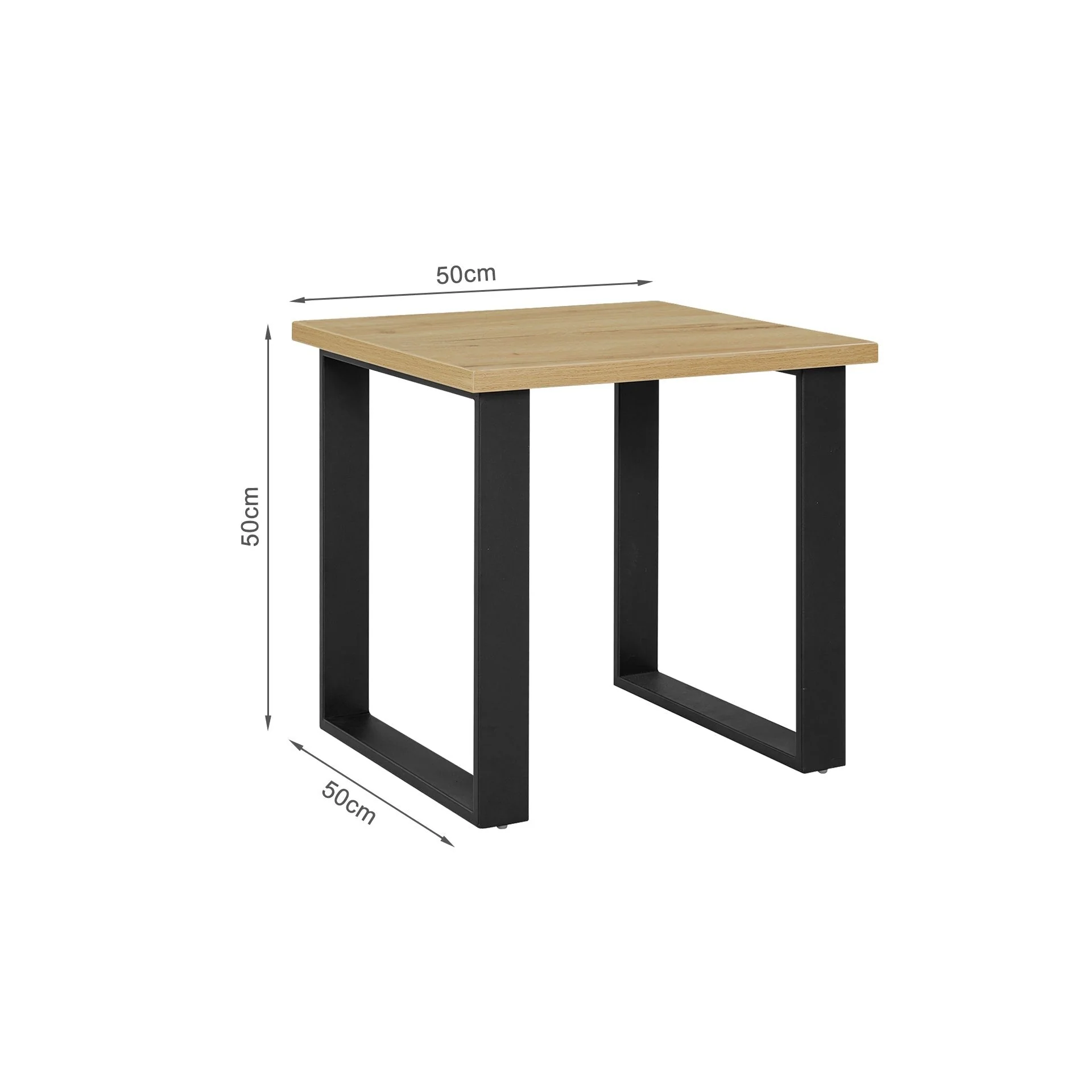 Frohna Square Coffee Table Side Table - Oak - Image 11