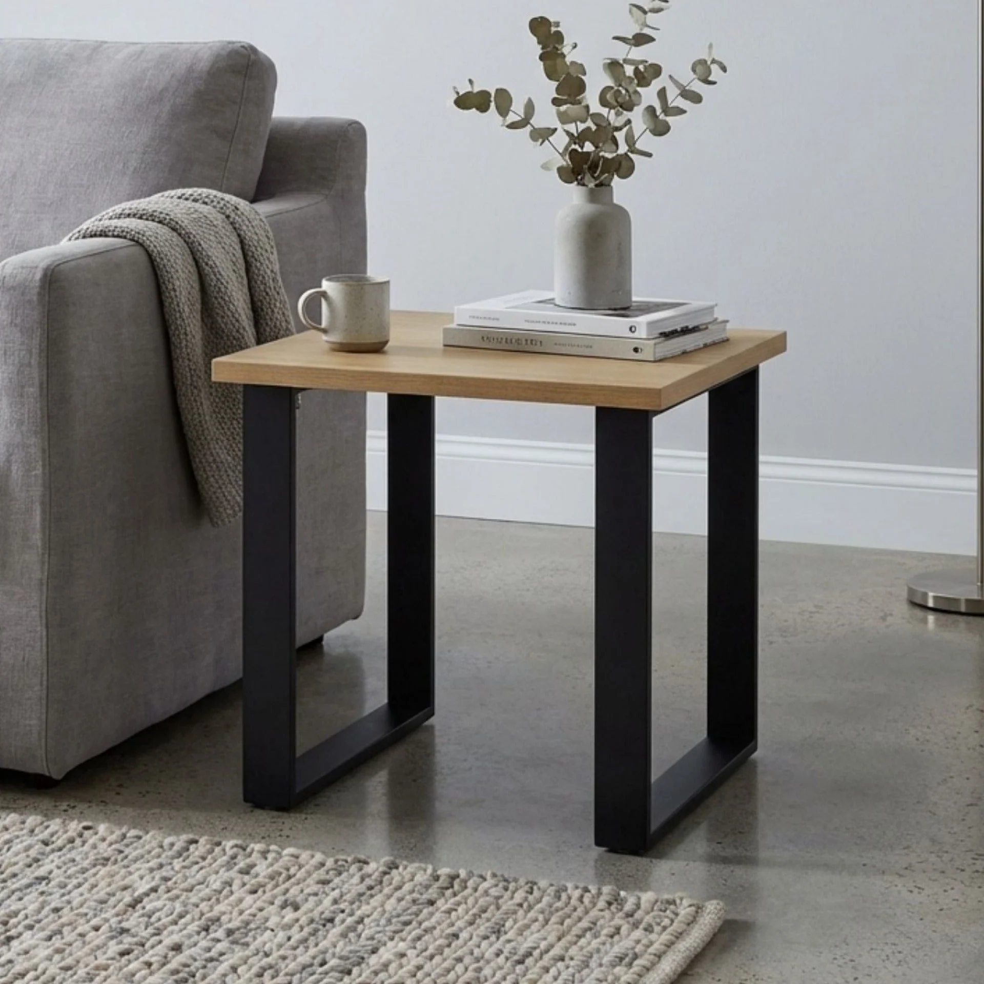 Frohna Square Coffee Table Side Table - Oak - Image 6
