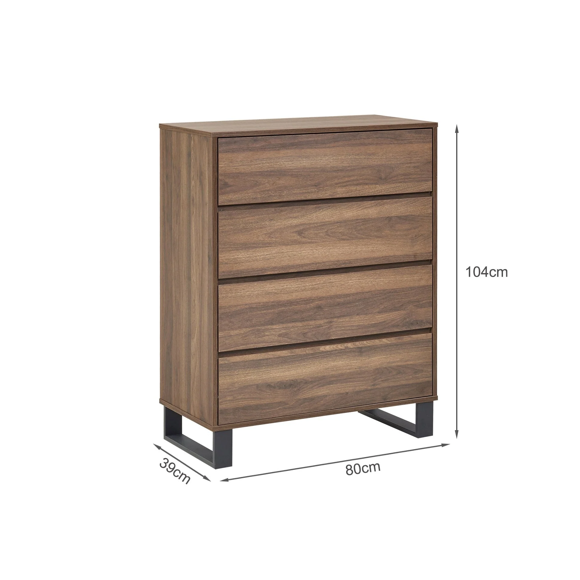 Frohna Tallboy 4 Drawer Chest Dresser - Walnut - Image 15