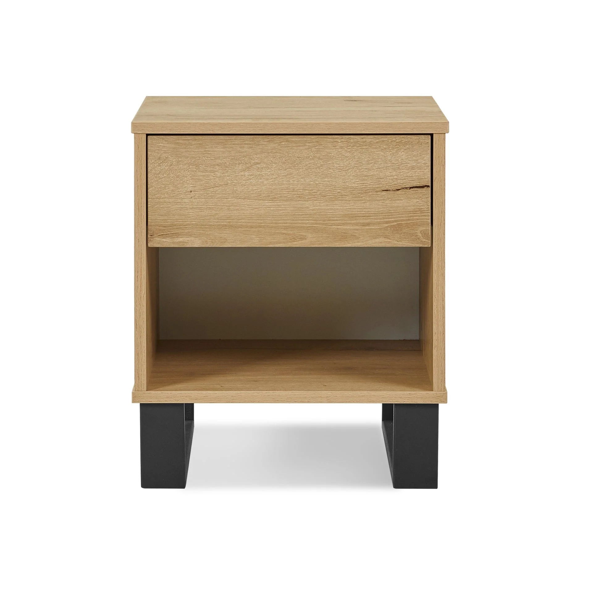 Frohna Wooden Bedside Table with 1 Drawer - Oak - Image 10