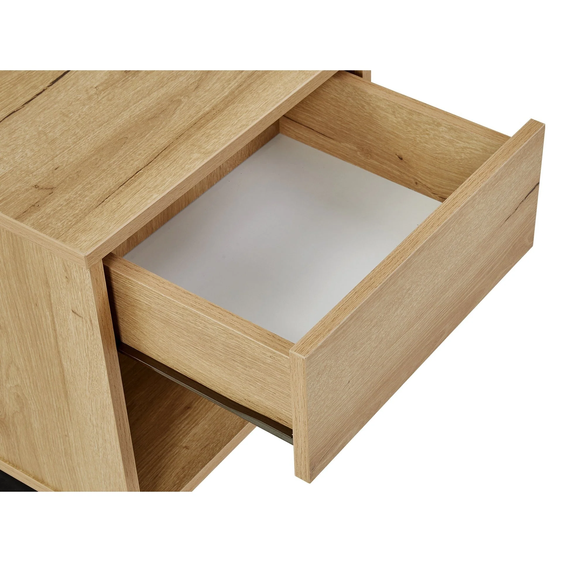 Frohna Wooden Bedside Table with 1 Drawer - Oak - Image 12