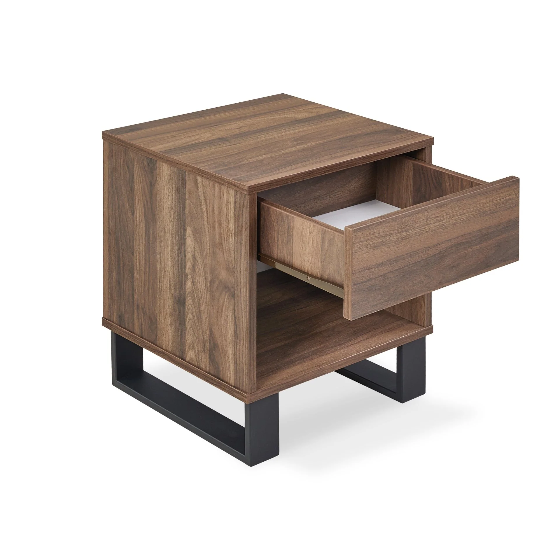 Frohna Wooden Bedside Table Nightstand - Walnut - Image 11
