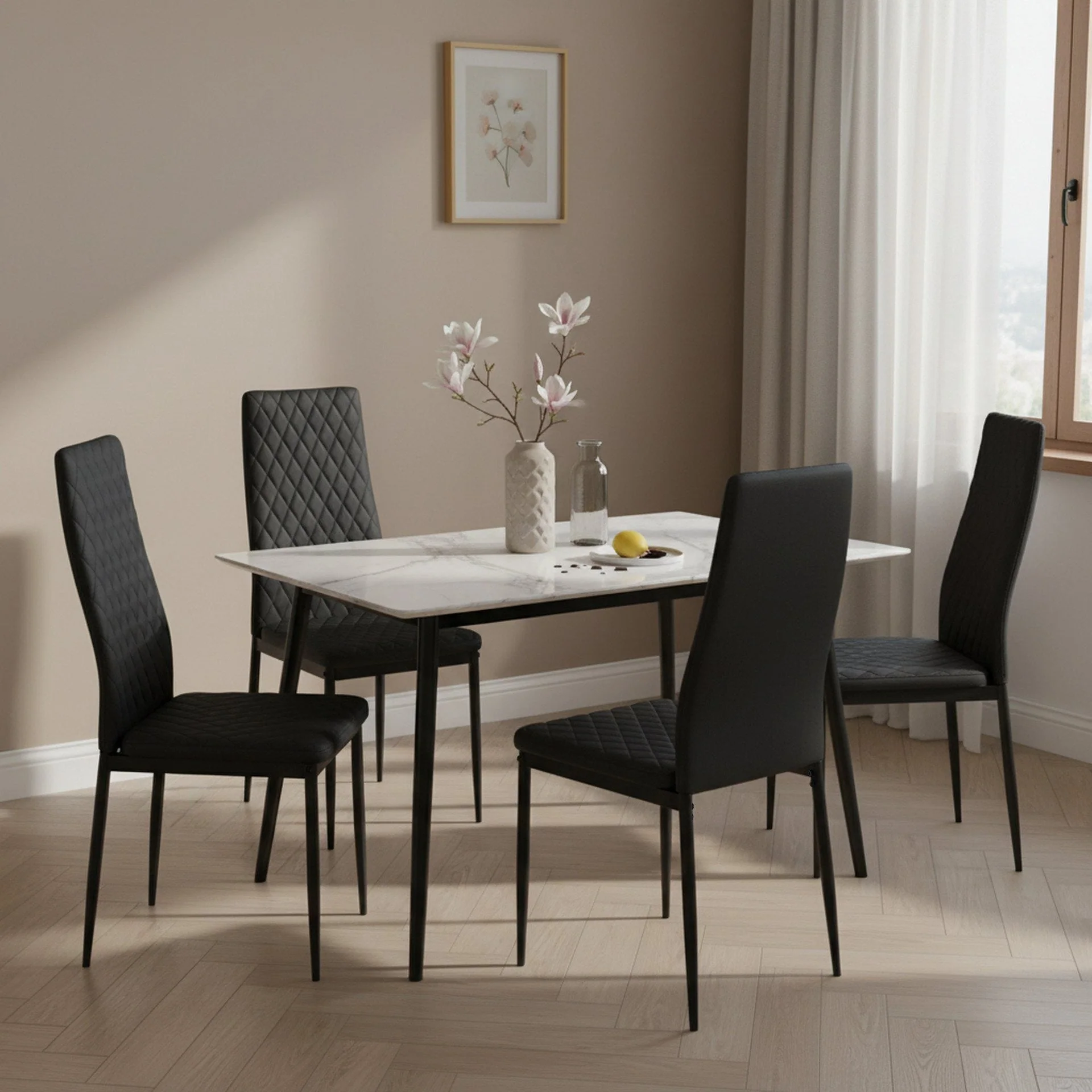 Fusion Diamond Chair- Set of 4 - Black - Image 2