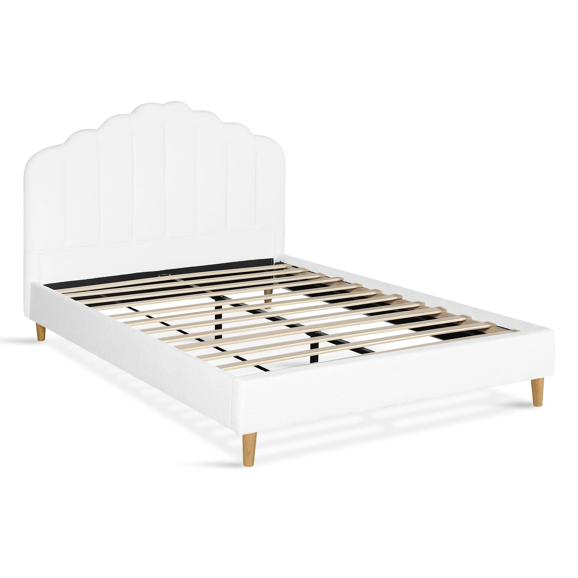 Gairich Boucle Double Bed Frame - White - Image 4