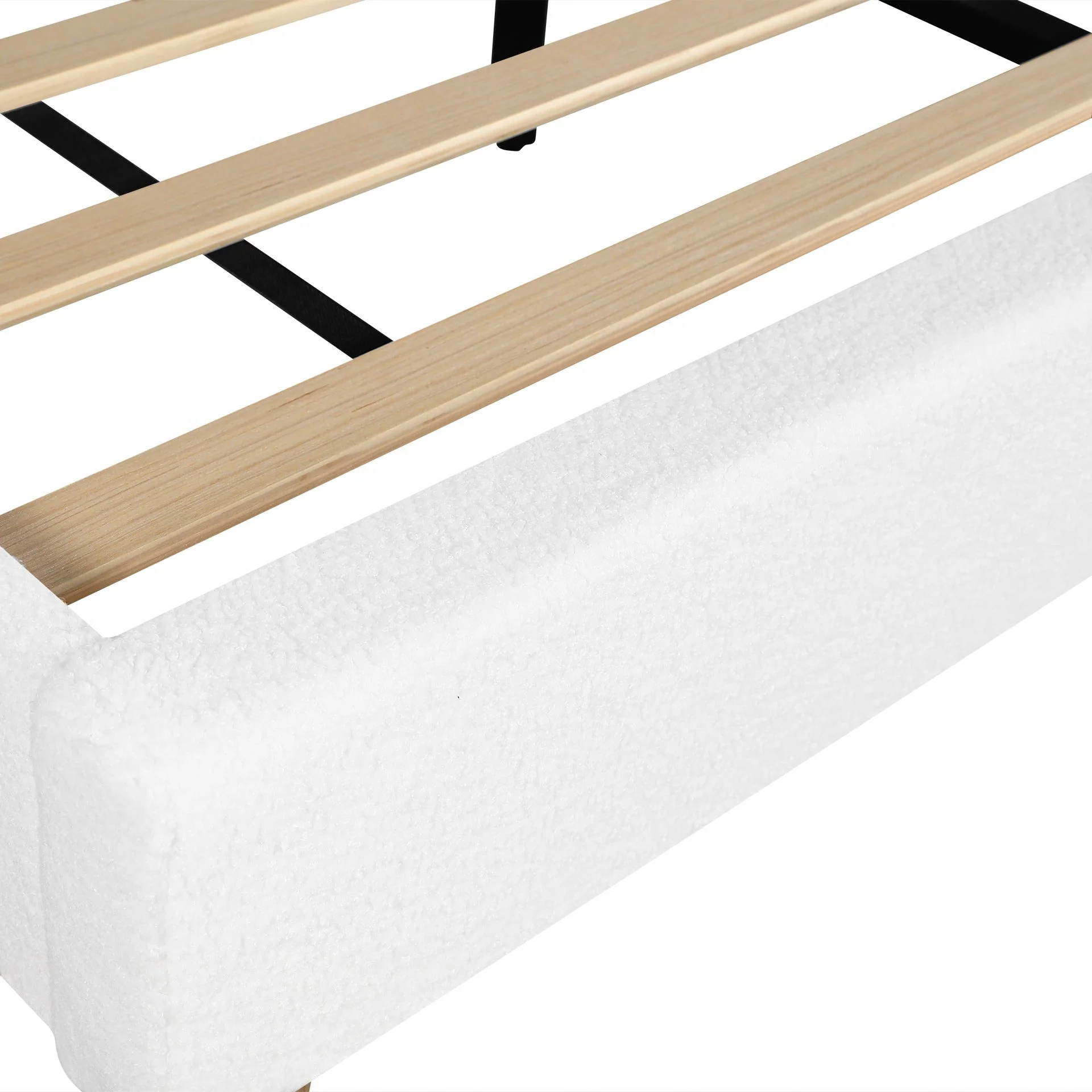 Gairich Boucle Double Bed Frame - White - Image 7