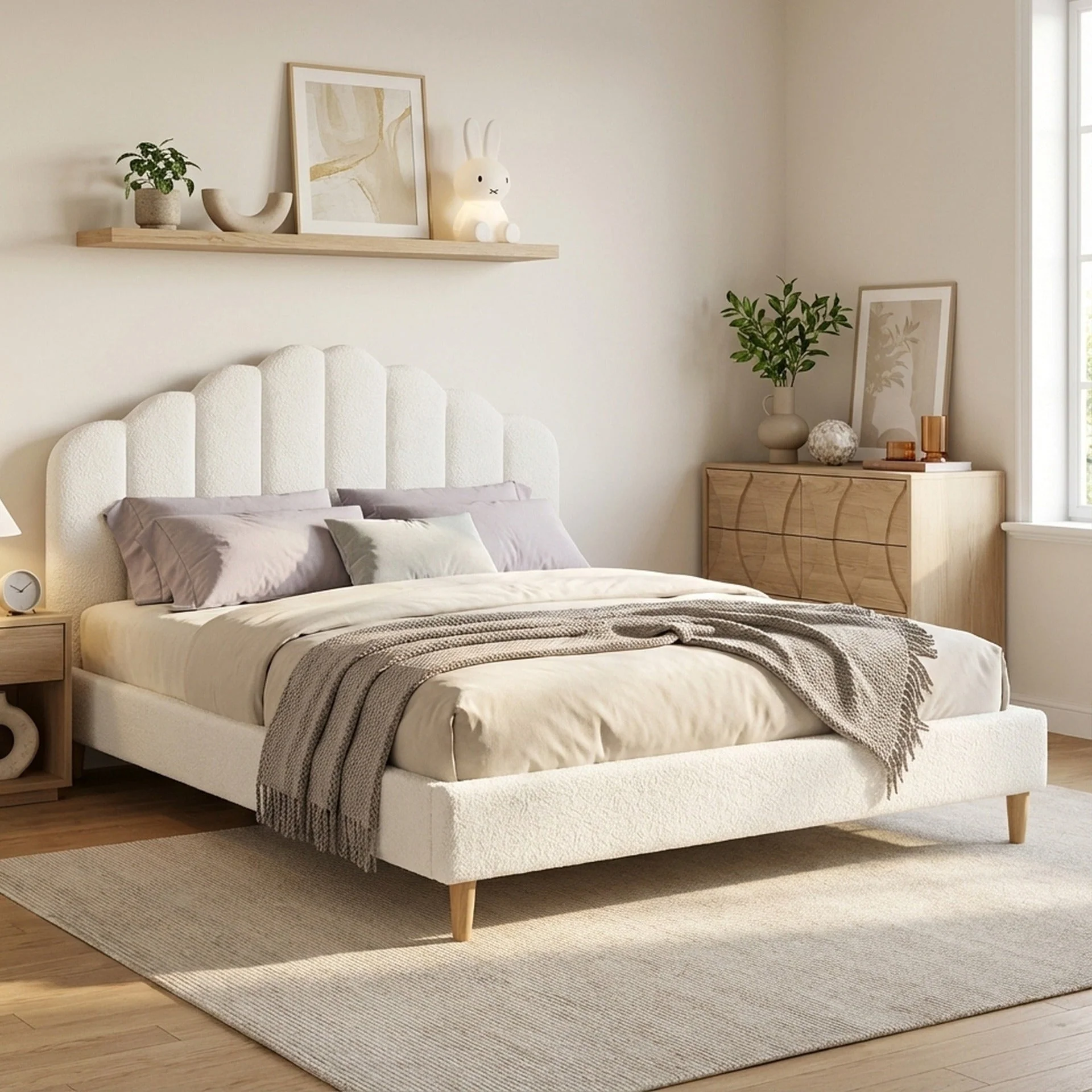 GAIRICH Queen Bed Frame - White
