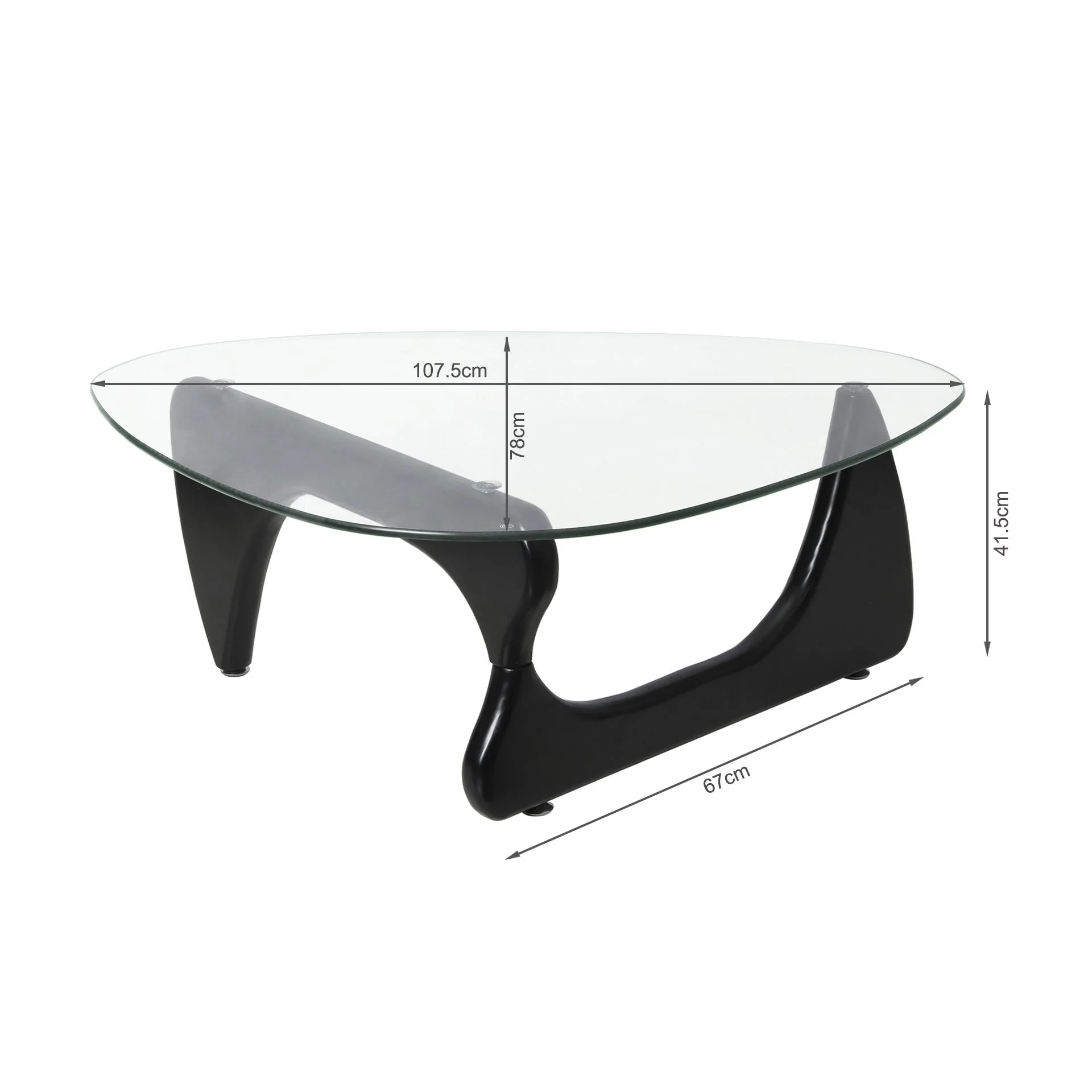 Galan Small Noguchi Coffee Table Replica - Black - Image 8