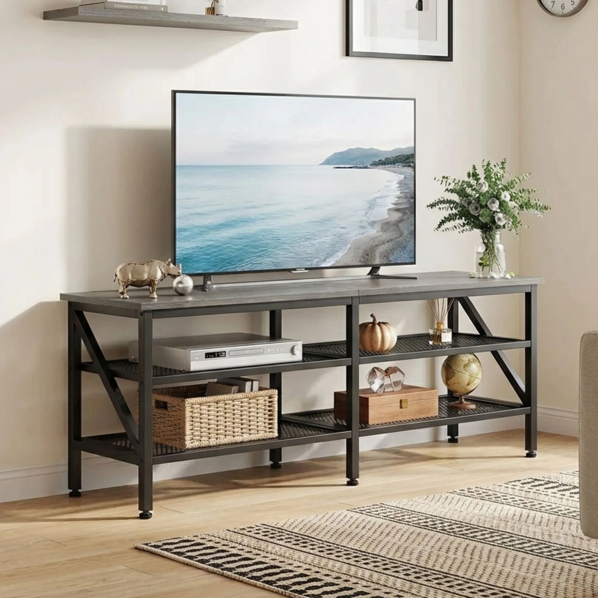 Gambia 1.4m Entertainment Unit - Grey Oak - Image 3