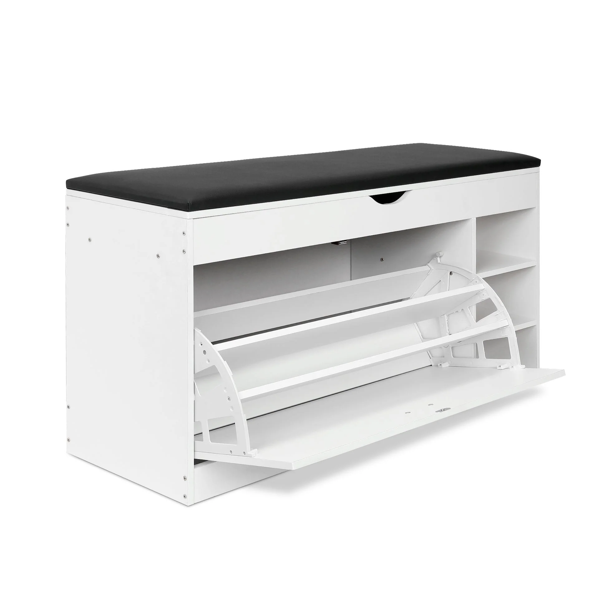 Gannet Shoe Rack Storage Cabinet 3 Layer - White + Black - Image 10