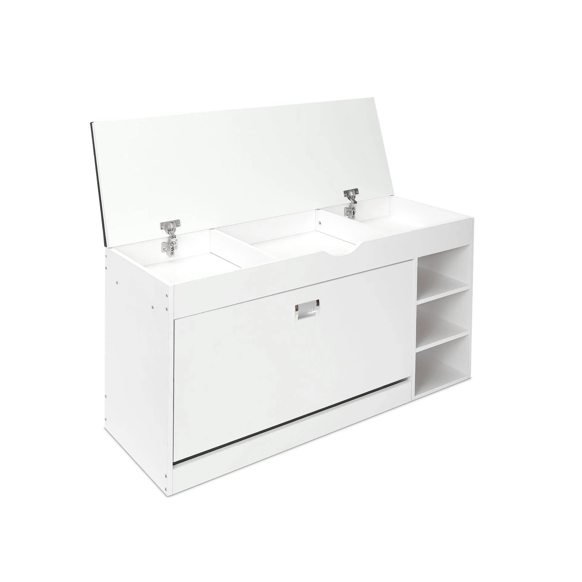 Gannet Shoe Rack Storage Cabinet 3 Layer - White + Black - Image 11