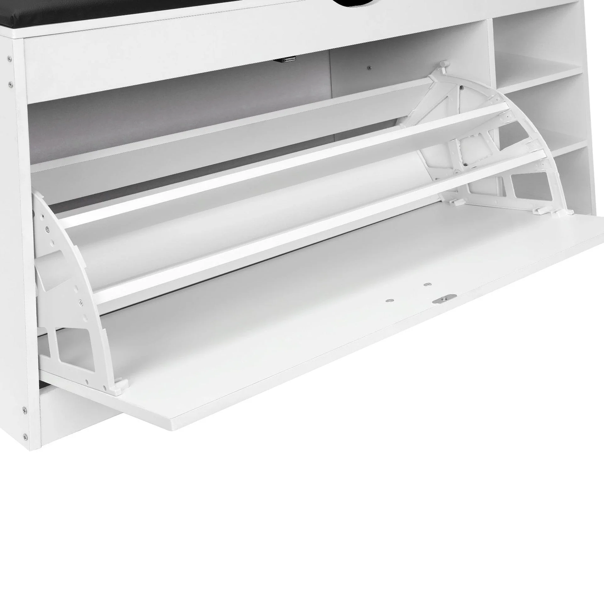 Gannet Shoe Rack Storage Cabinet 3 Layer - White + Black - Image 12
