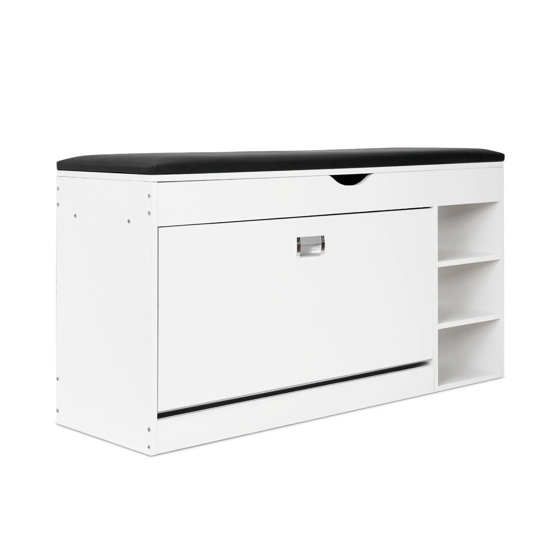 Gannet Shoe Rack Storage Cabinet 3 Layer - White + Black - Image 8