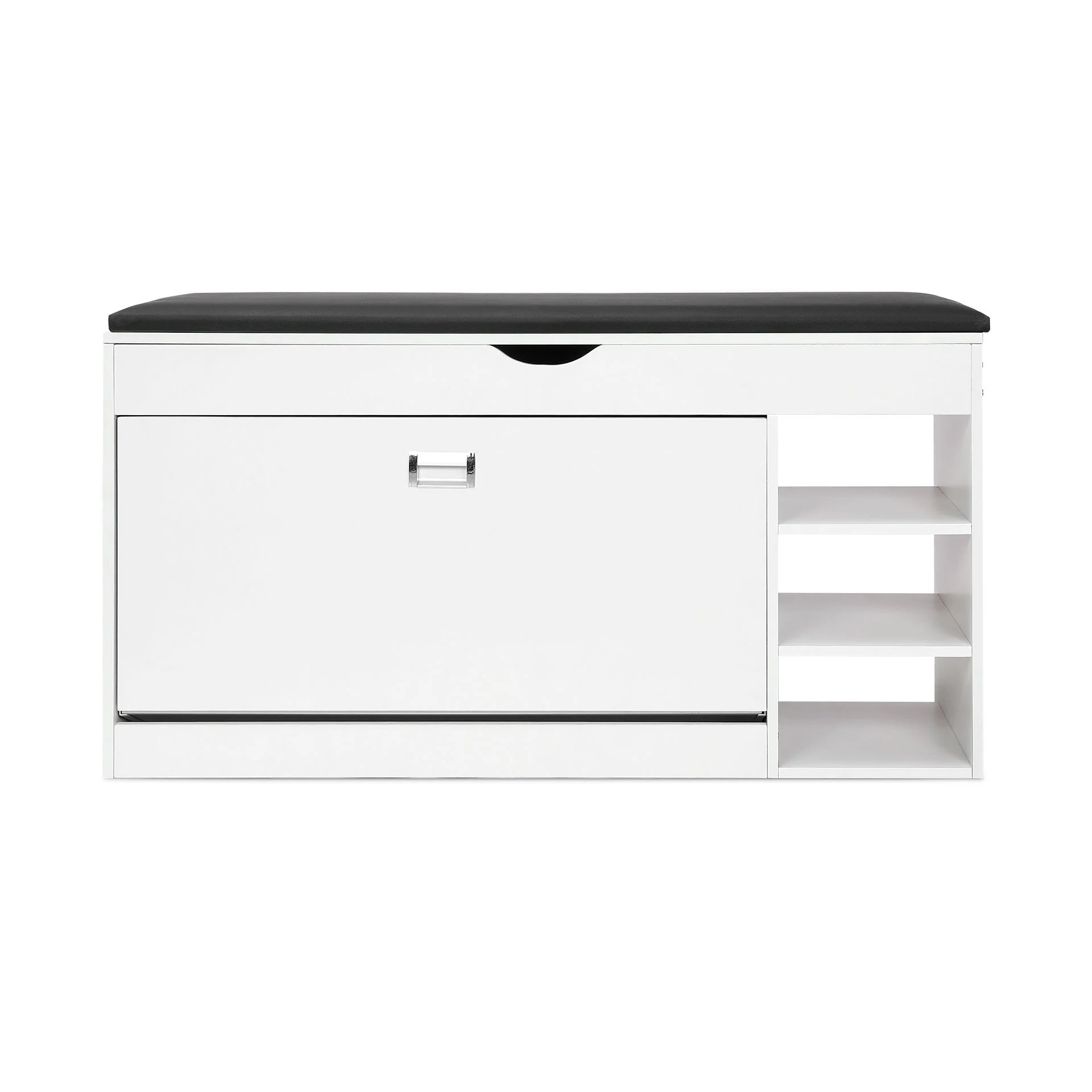 Gannet Shoe Rack Storage Cabinet 3 Layer - White + Black - Image 9