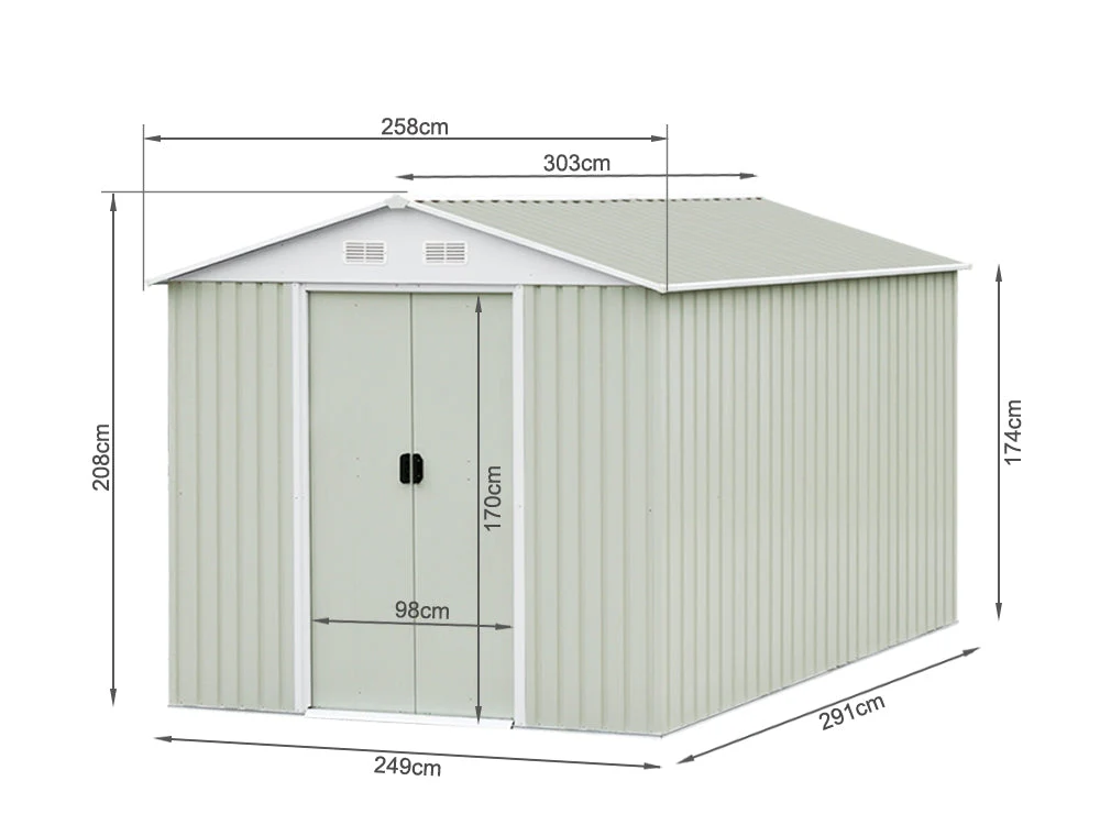 Garden Shed 3M x 2.6M x 2.1M BEIGE - Image 4