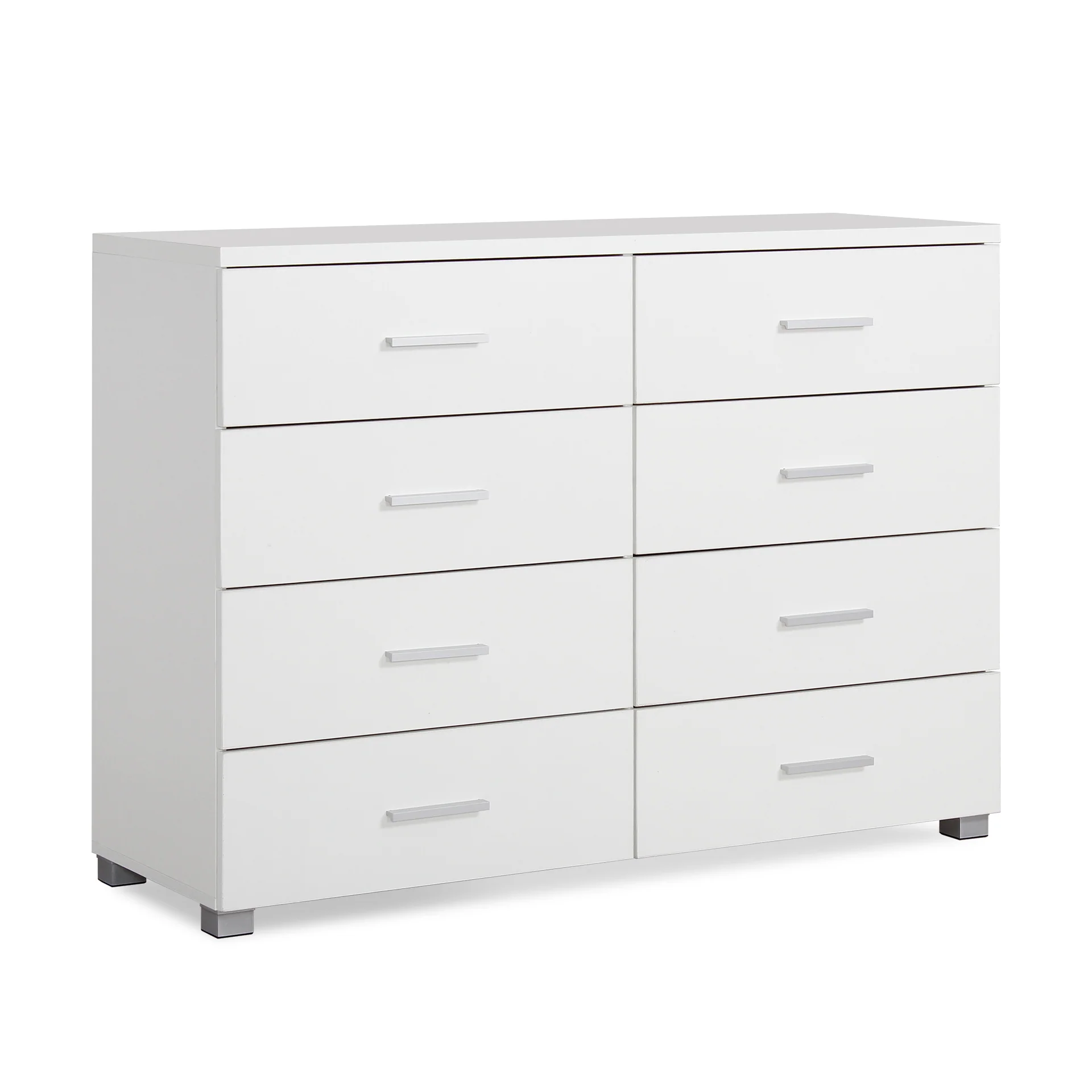 Garrett Lowboy 8 Drawer Chest Dresser - White - Image 6