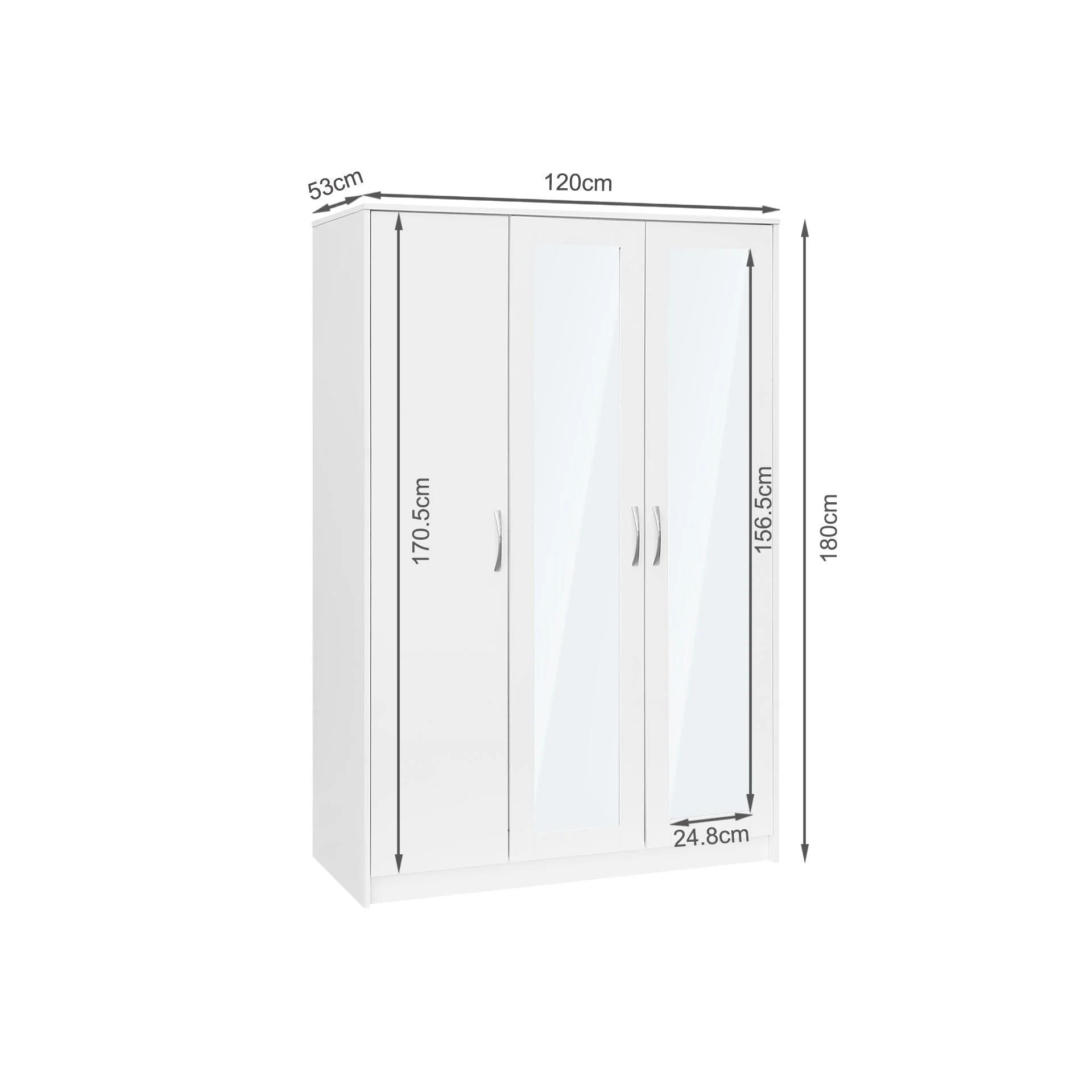 Gemma 3 Door Wardrobe - White - Image 10