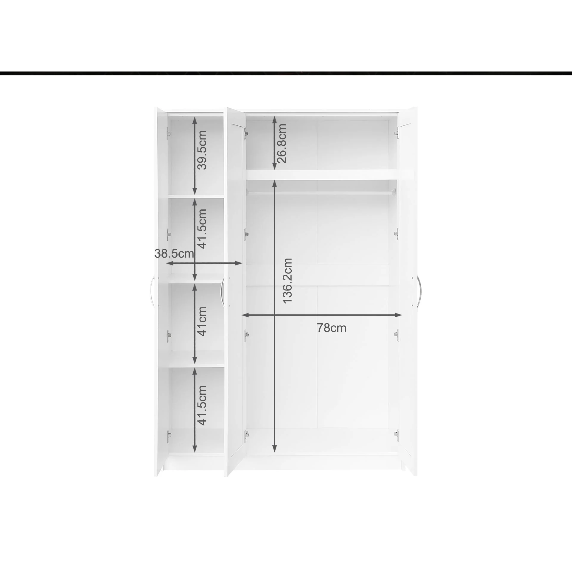 Gemma 3 Door Wardrobe - White - Image 11