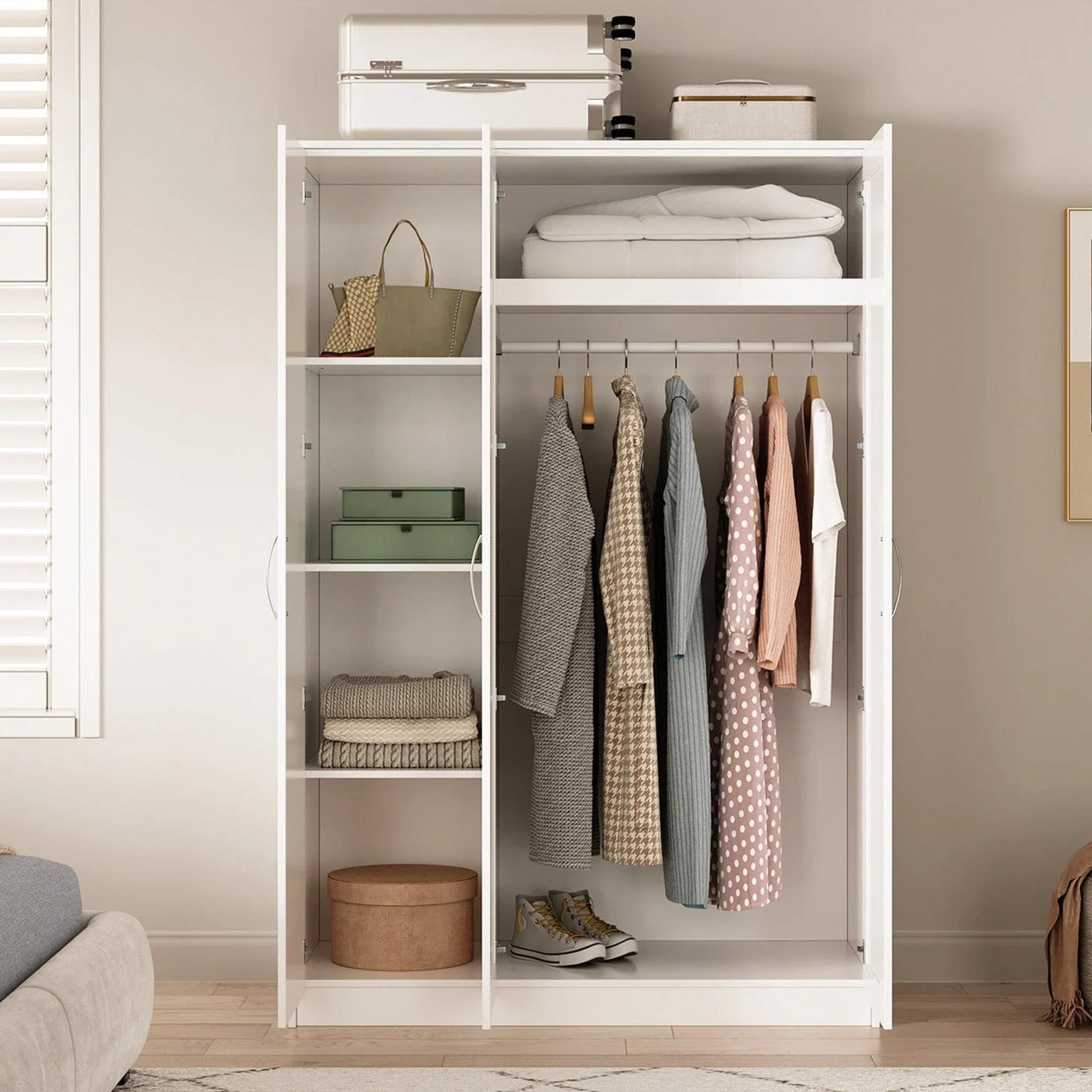 Gemma 3 Door Wardrobe - White - Image 2