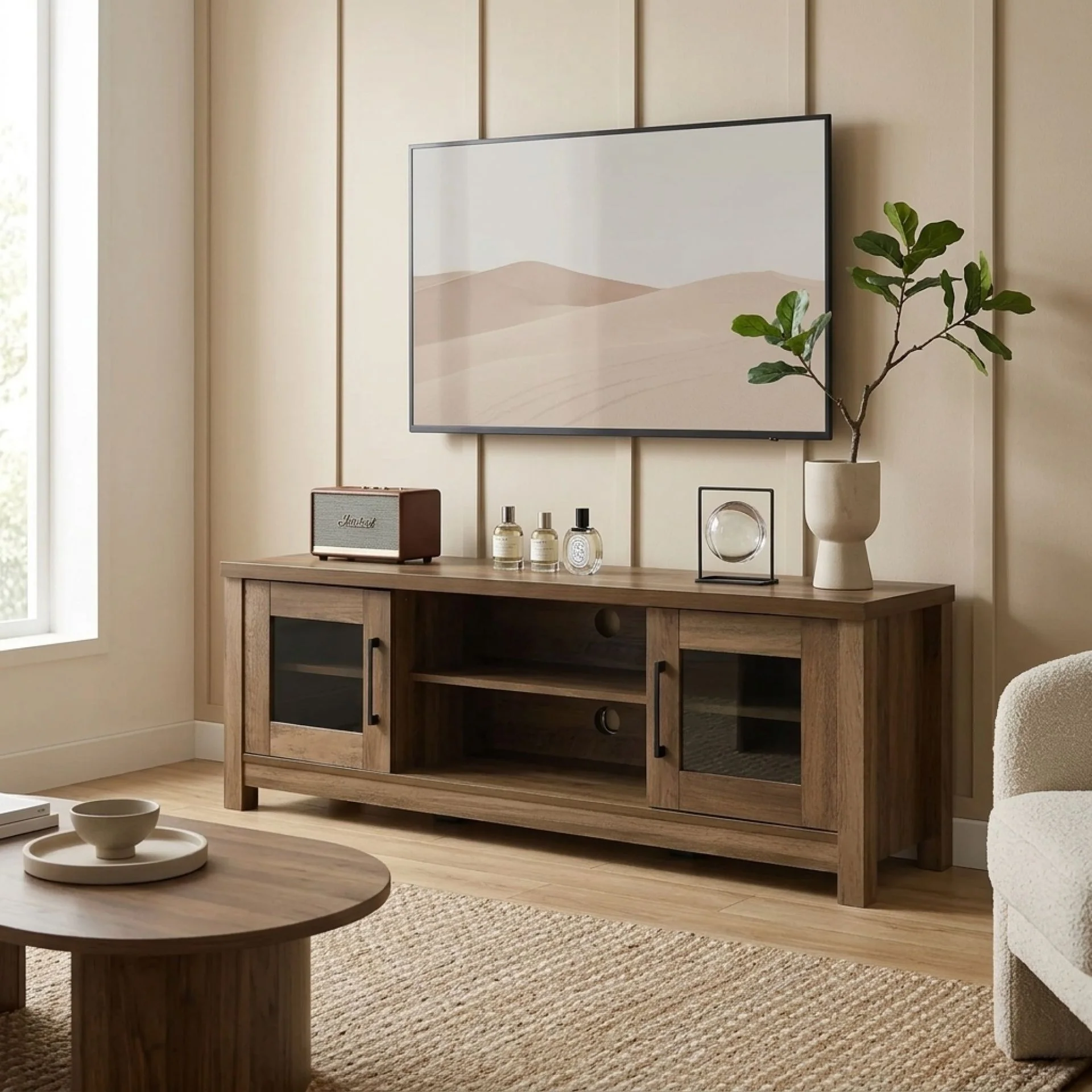 Georgie 1.5m Entertainment Unit - Knotty Oak - Image 5