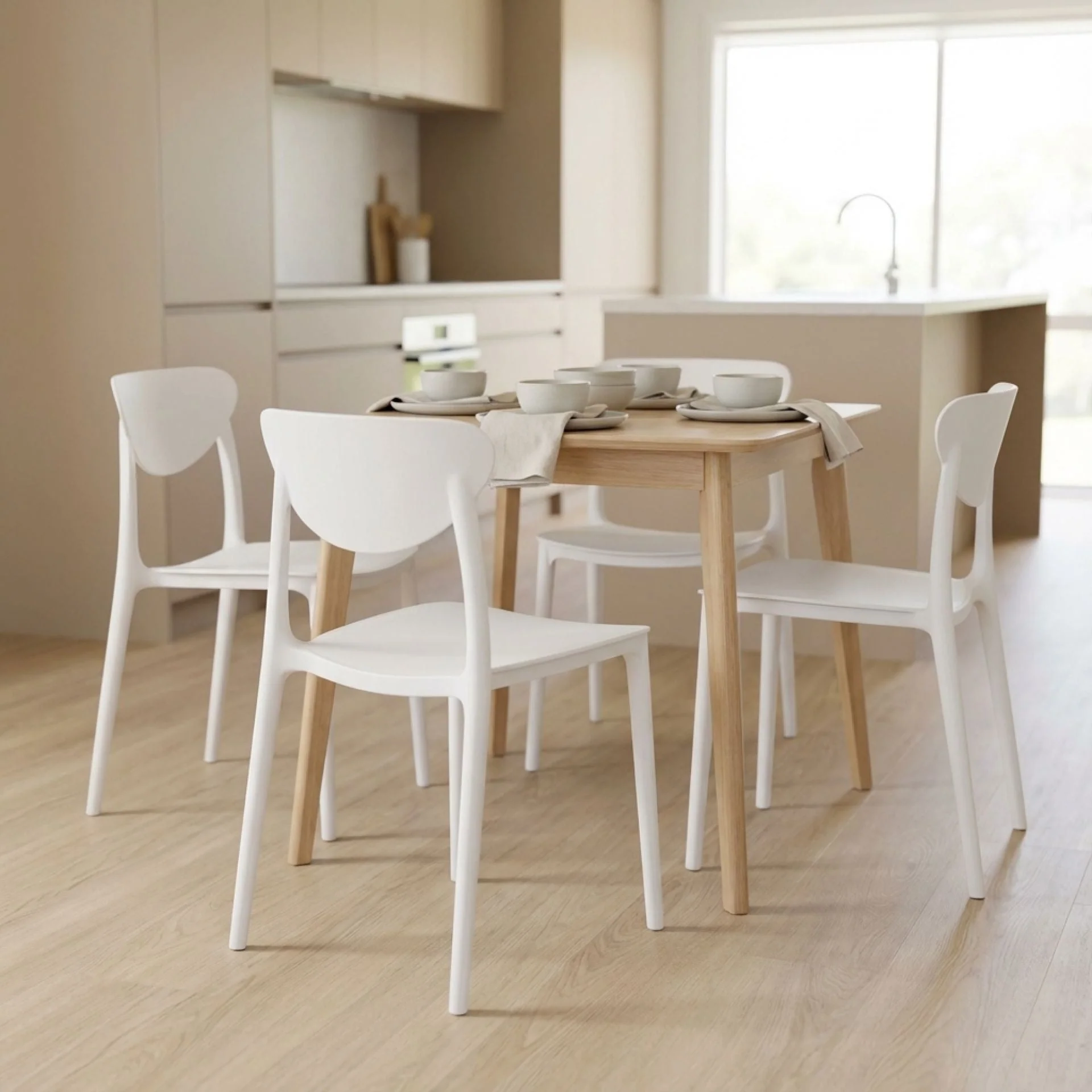 Gia Dining Chair - Set of 4 - White - Image 3