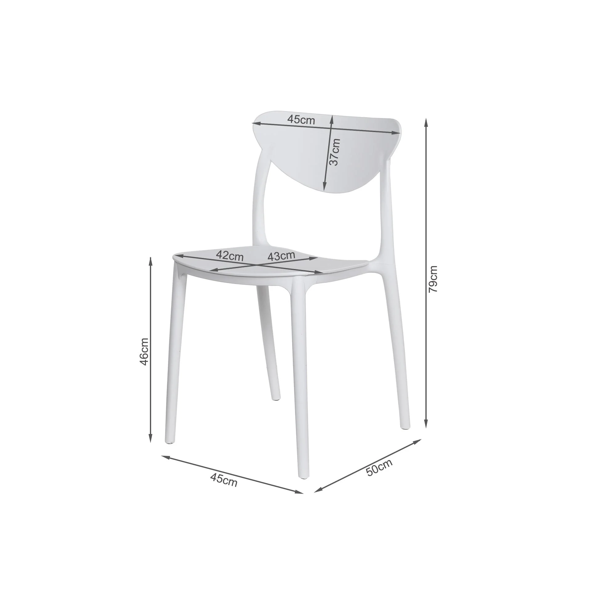 Gia Dining Chair - Set of 4 - White - Image 9