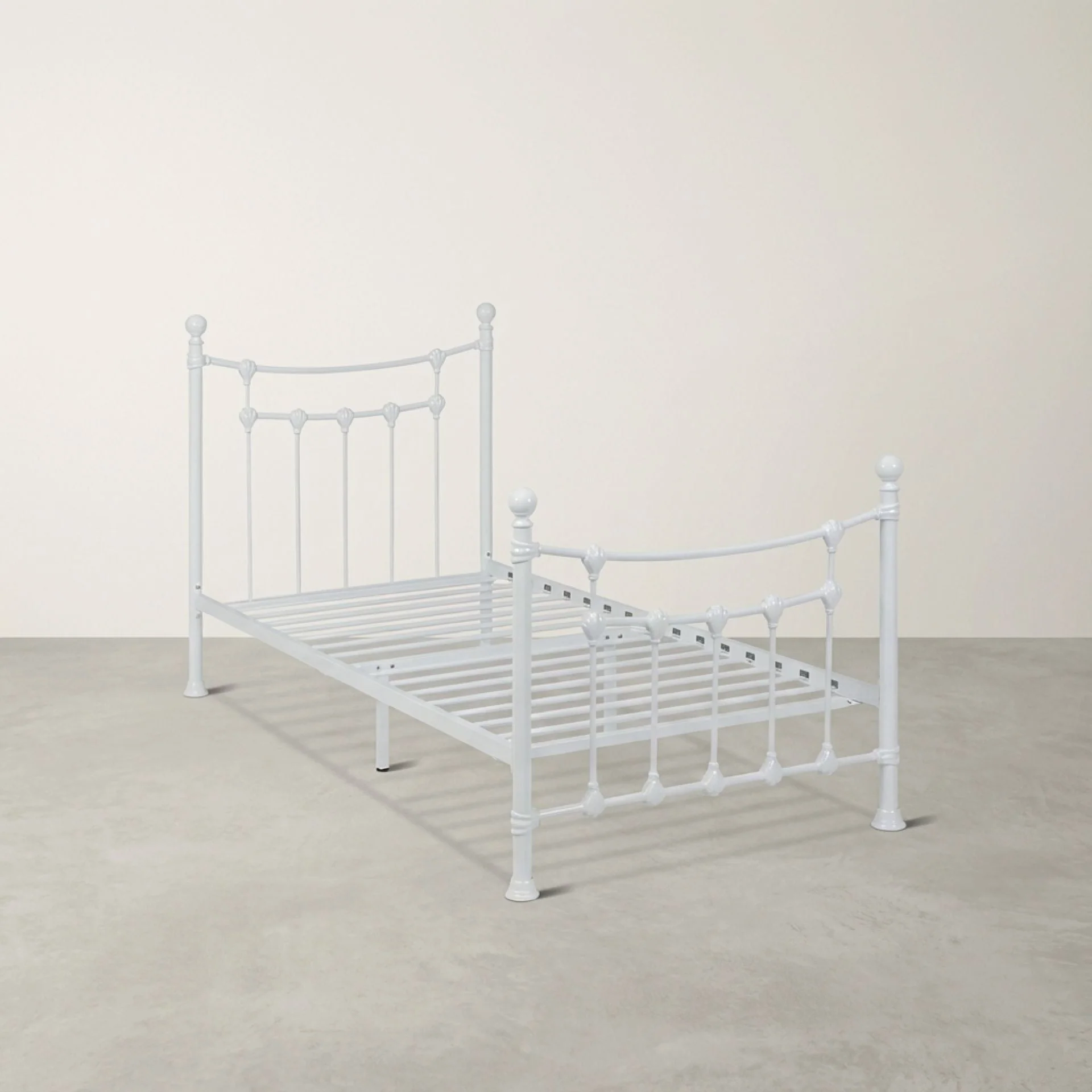 Gingera Single Metal Bed Frame - White - Image 6