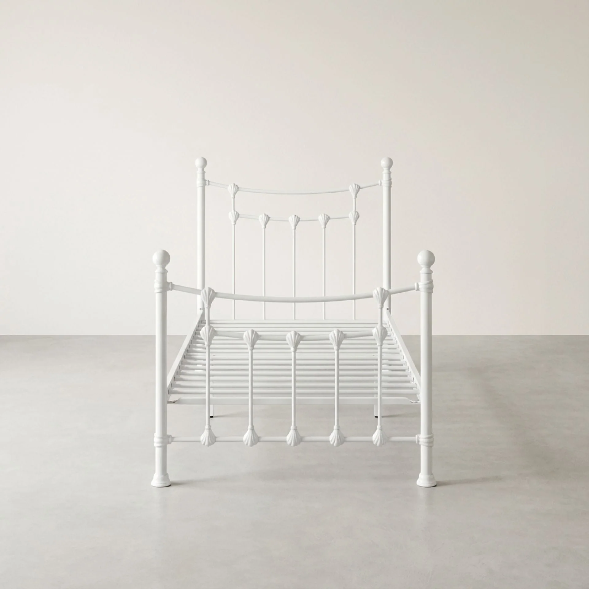 Gingera Single Metal Bed Frame - White - Image 7